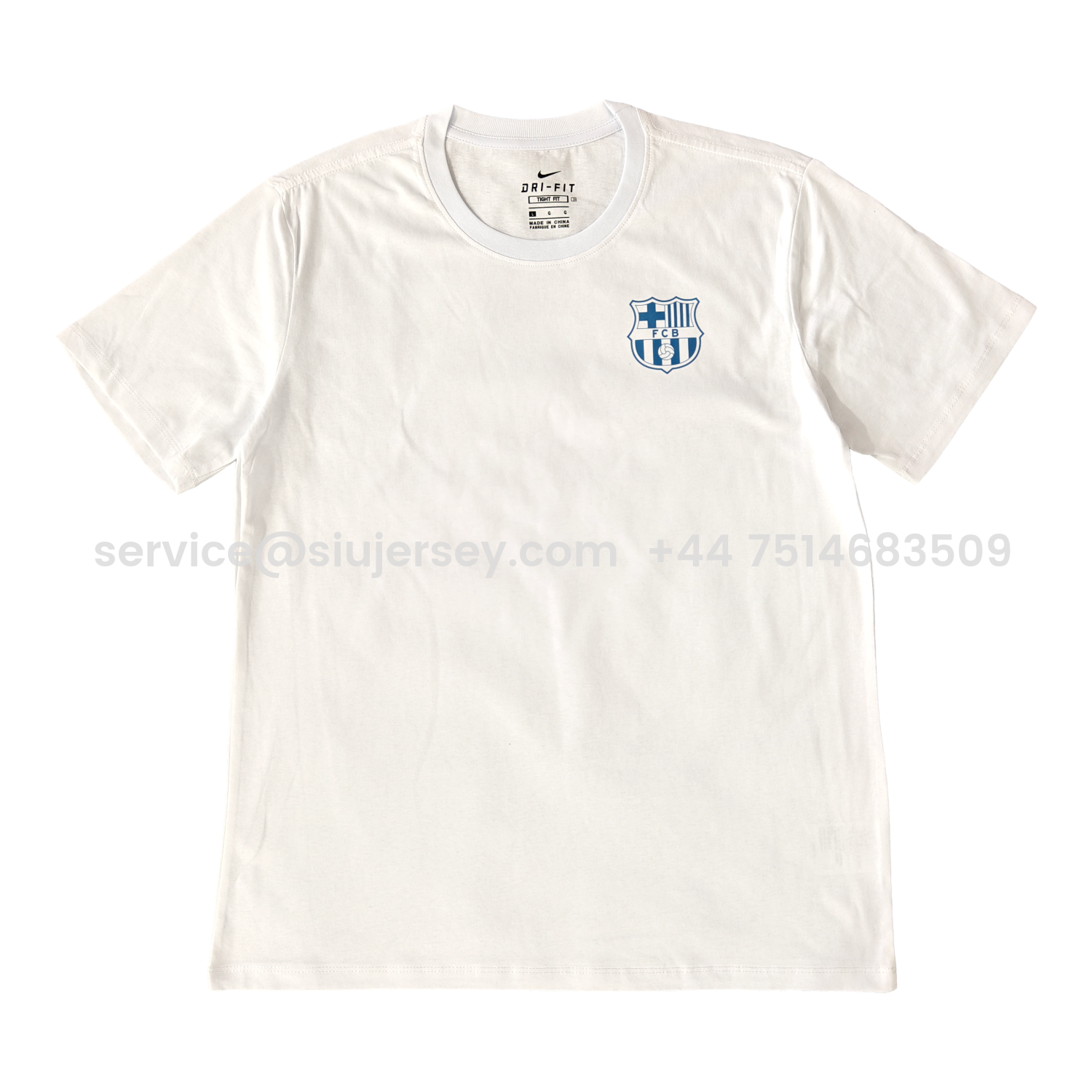 SIUjerseys-Barcelona Fun Crest Design Dynamic And Modern Features T-shirt【White】