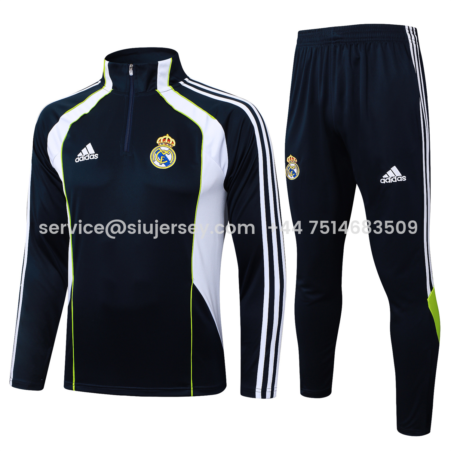 SIUjerseys-Real Madrid 25-26 Long Sleeve Training Set - Deep Blue Urban Purist Style