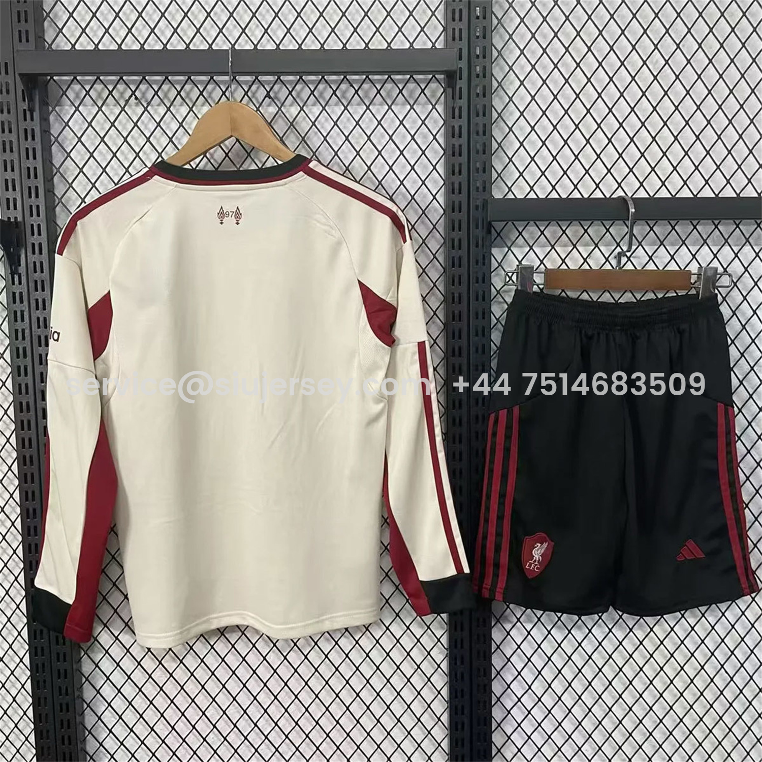 SIUjerseys-Liver.pool 25-26 Away White Long Sleeves Kids Kit