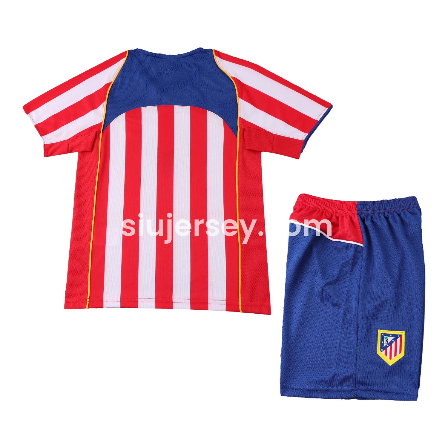 SIUjerseys-Retro Atletico Madrid 2004-05 Home S.p.i.d.e.r M.a.n Special Kids Kit