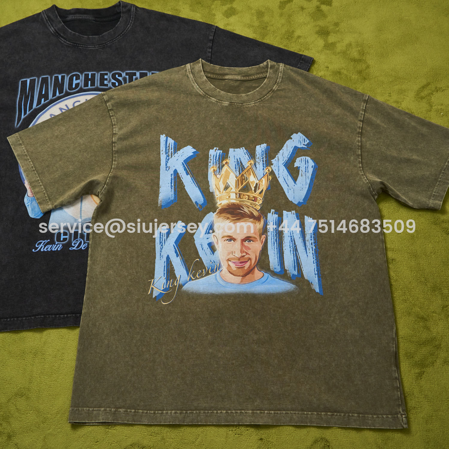 SIUjerseys-Manchester City Kevin De Bruyne King Oversized Washed T-Shirt
