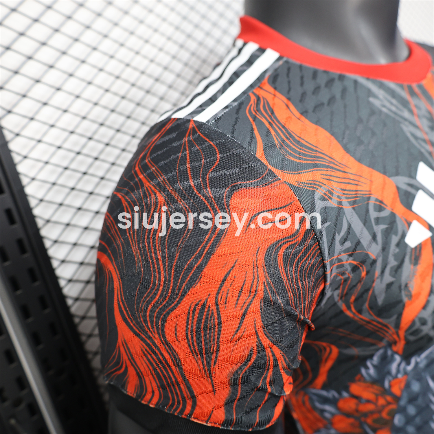 SIUjerseys-Real Madrid 25-26 Grey Chinese Loong and Red Fire Black Jersey - Player Version