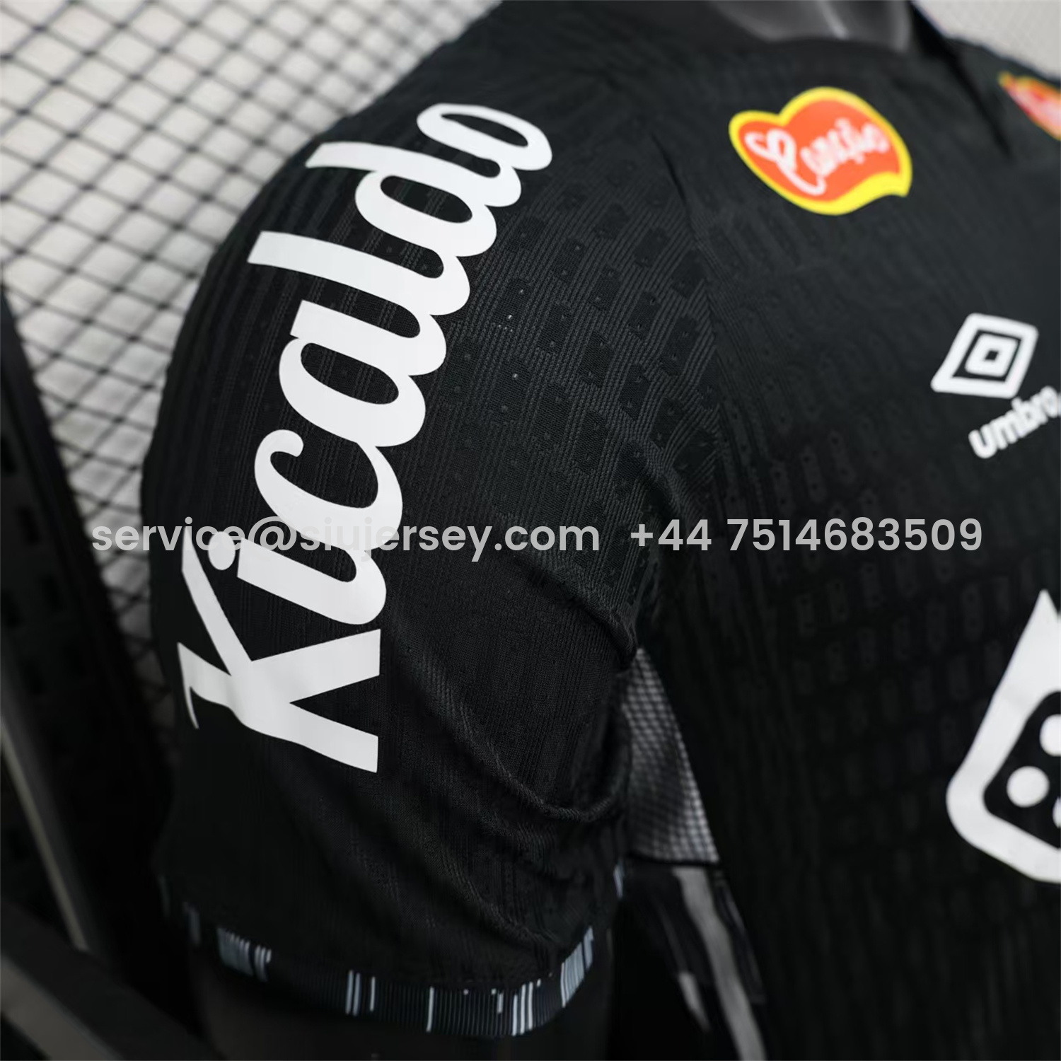 SIUjerseys-Santos 2025-26 Goalkeeper 2 Black Jersey With Sponsors - Player Version