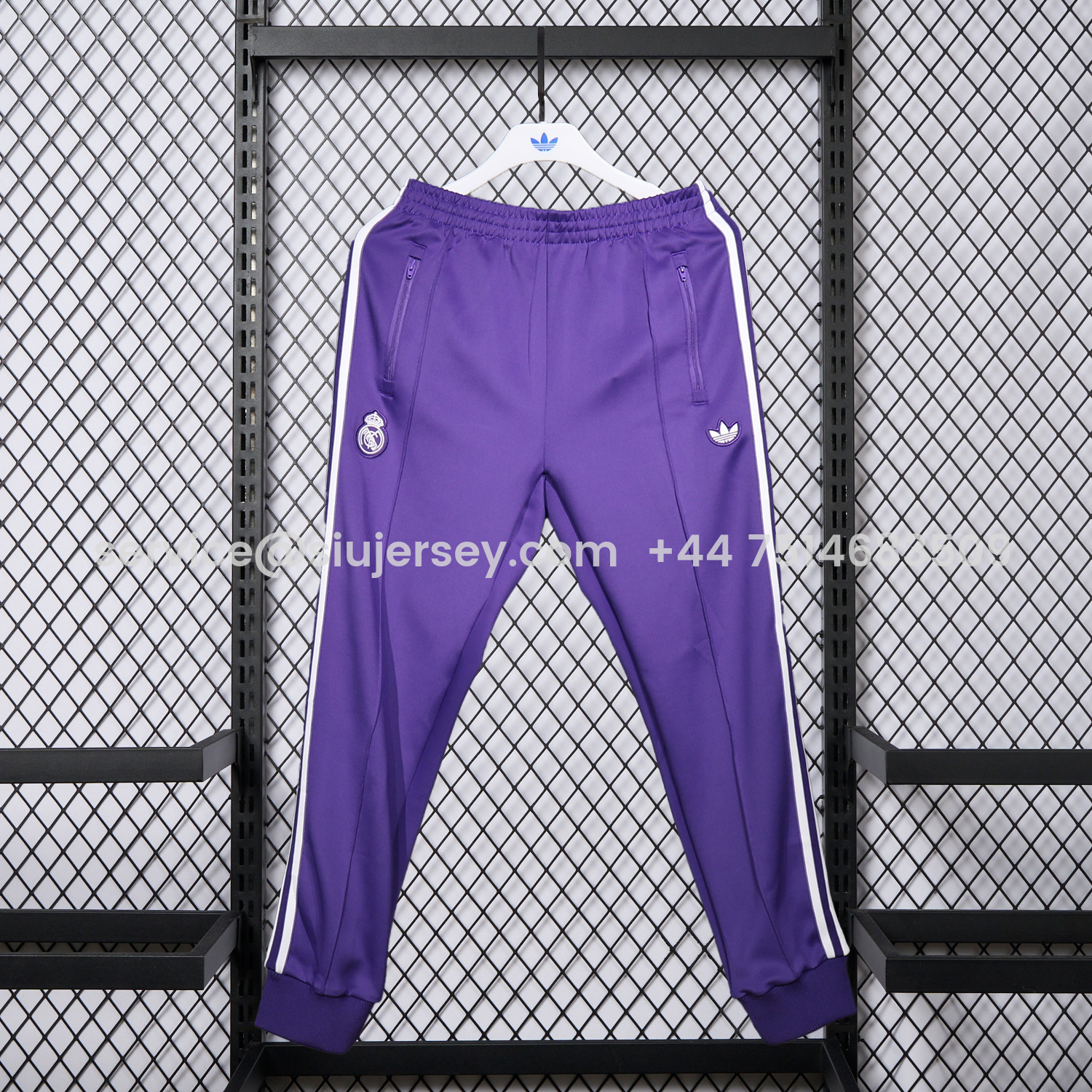 SIUjerseys-Real Madrid 25-26 White Lines Training Set - Purple Top and Purple Pants