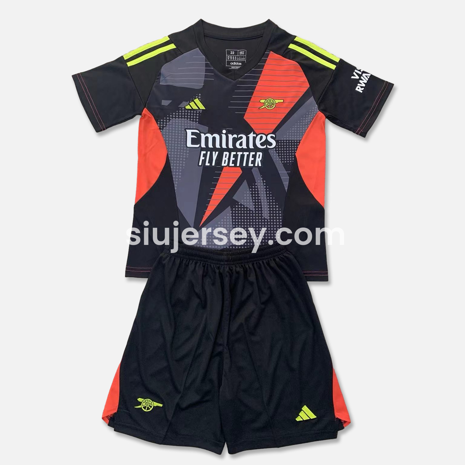 SIUjerseys-Arsenal 24-25 Black Goalkeeper Men's Adult Jersey Set - Fans Version