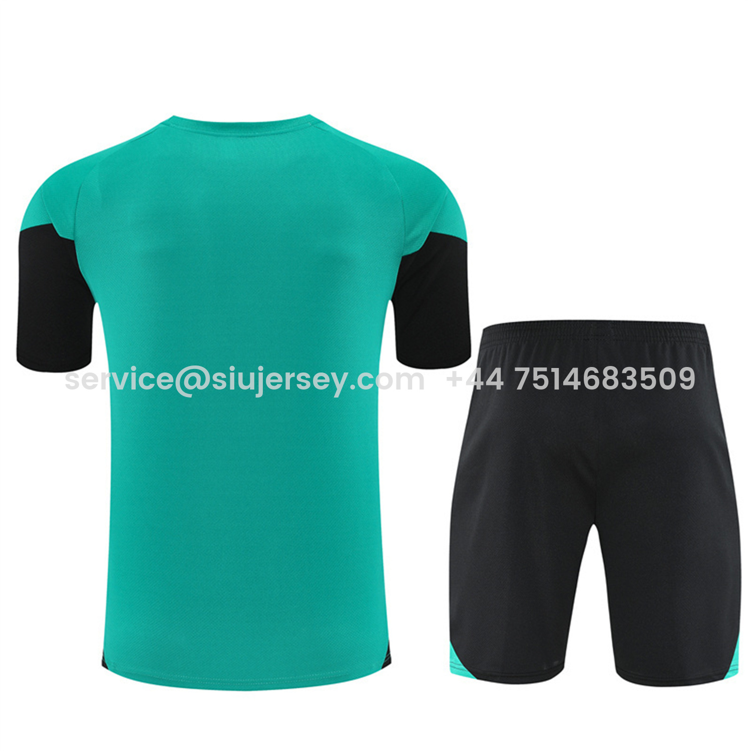 SIUjerseys-Arsenal 25-26 Kids Short-Sleeve Training Set - Green Top & Black Shorts