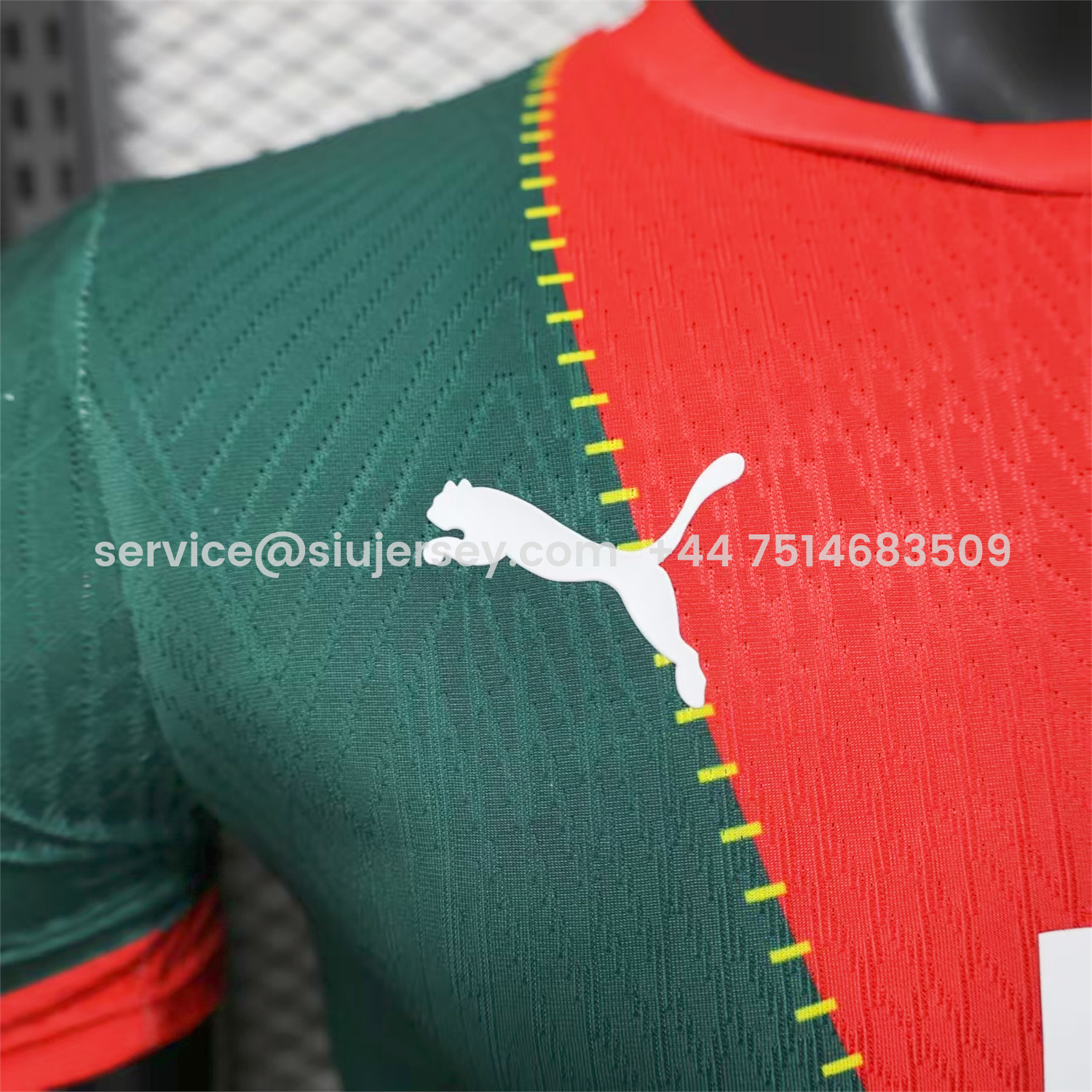 SIUjerseys-Marseille 25-26 Dark Green And Red Jersey -Player Version