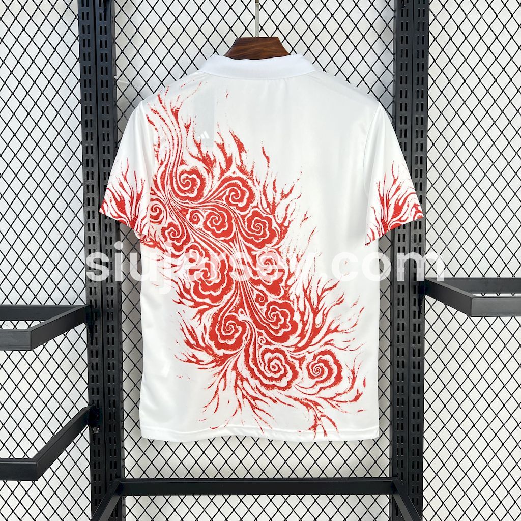 SIUjerseys-Japan 25-26 Y-3 Red Auspicious Cloud Pattern White Special Jersey - Fans Version