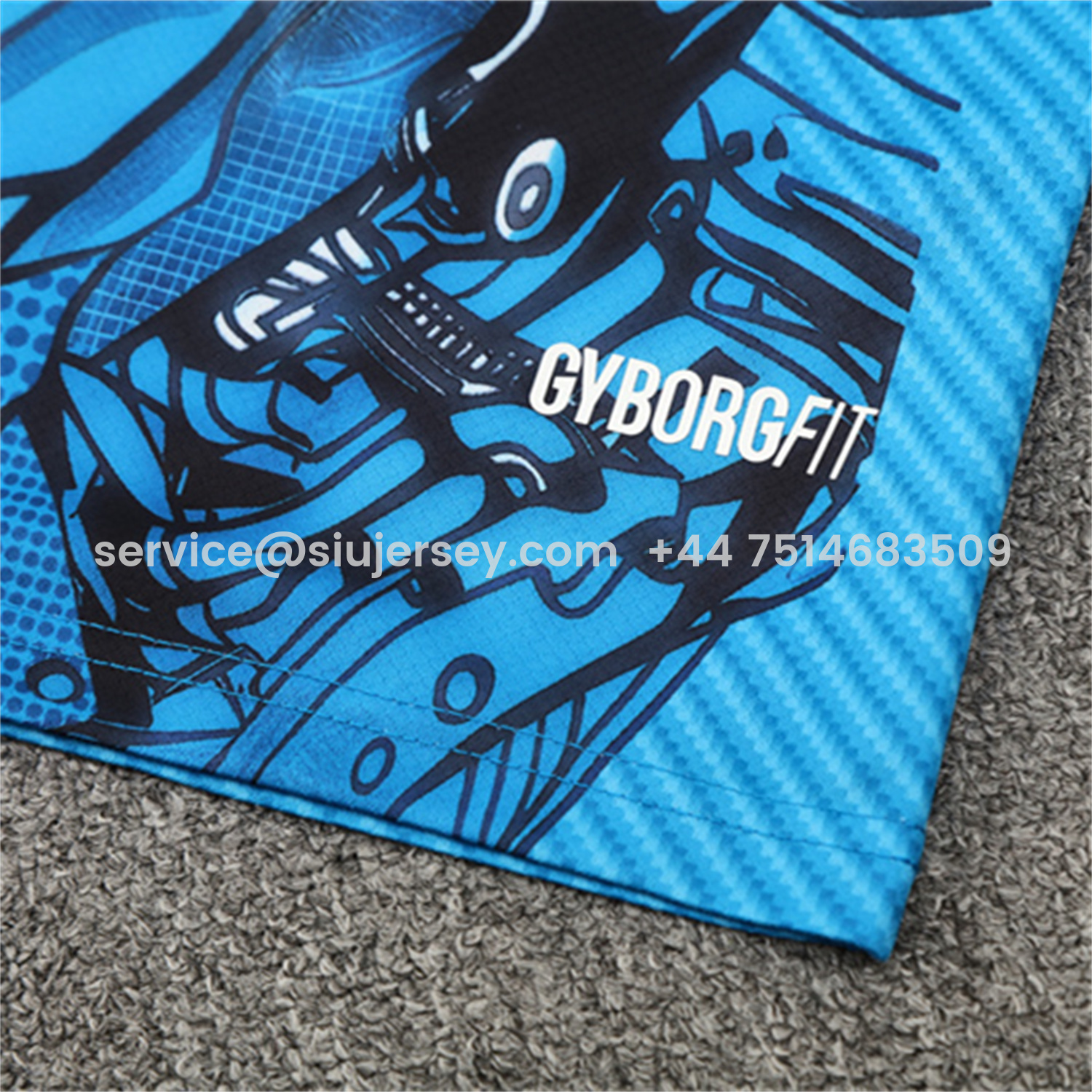 SIUjerseys-Napoli 25-26 Short-Sleeve Training Set - Blue Mecha Top & Black Shorts