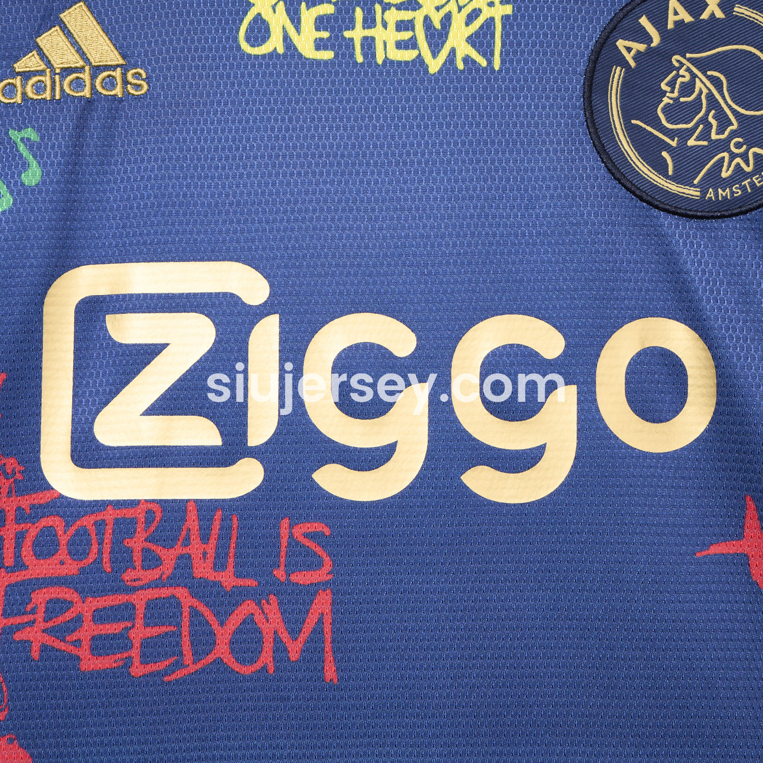 SIUjerseys-Ajax x B-O-B Marly 2025-26 40th Blue Special Edition Jersey - Fans Version