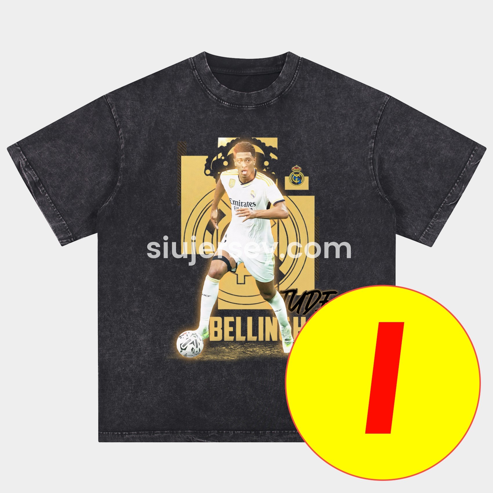 SIUjerseys-Bellingham Real Madrid England Oversized Washed T-Shirt