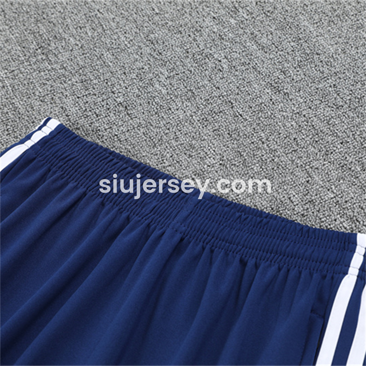 SIUjerseys-Real Madrid 25-26 Long Sleeve Training Set - Green Line White Top and Blue Pants