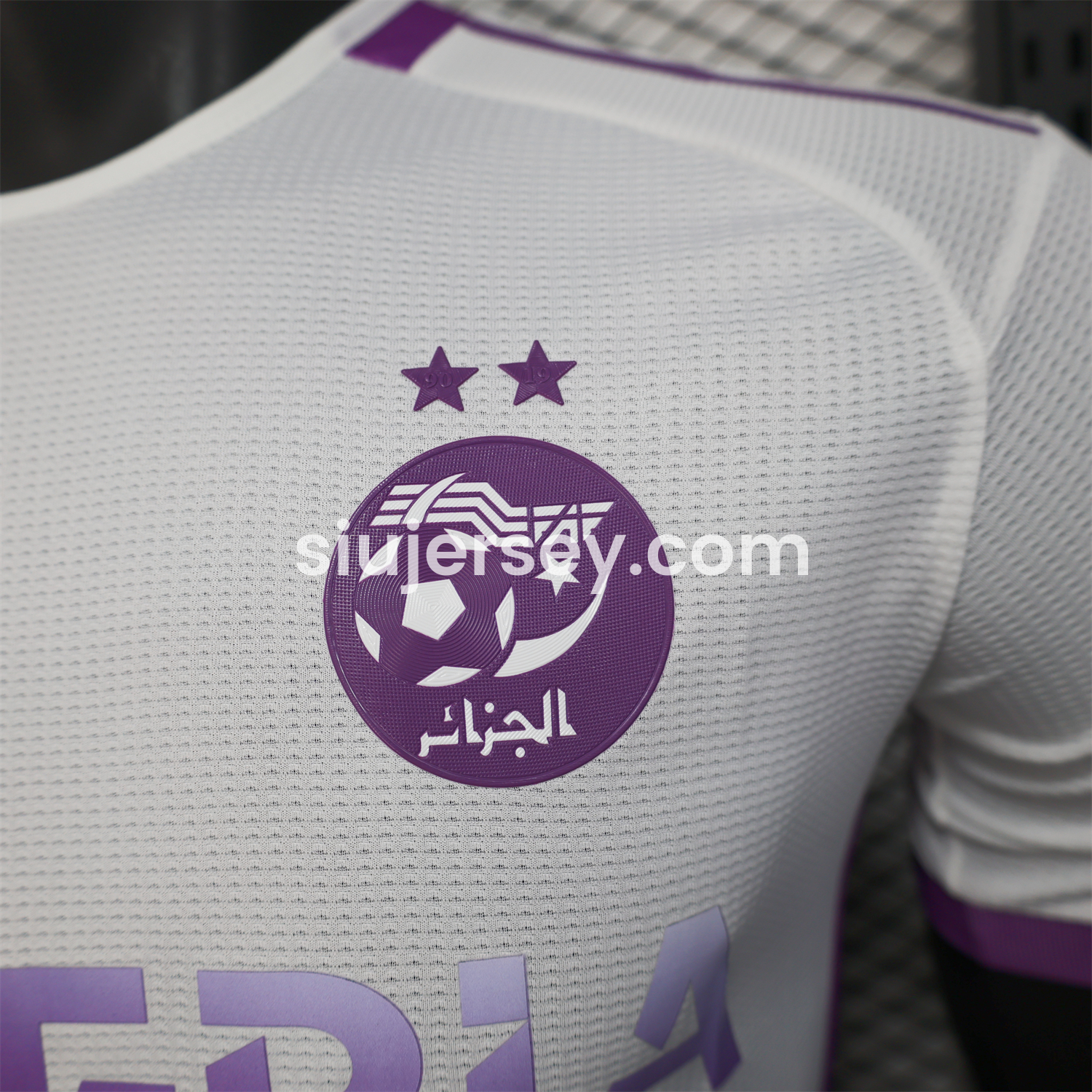 SIUjerseys-Algeria 25-26 White Purple Gradient with Hexagonal Pattern Jersey - Player Version