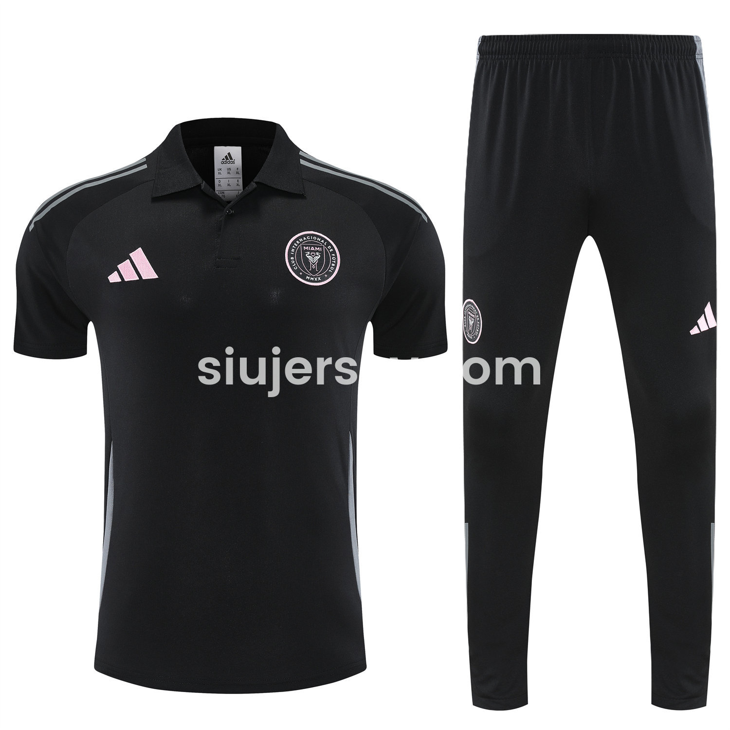 SIUjerseys-INT M.A.M 25-26 POLO Short-Sleeve Training Set - Black Top and Pants