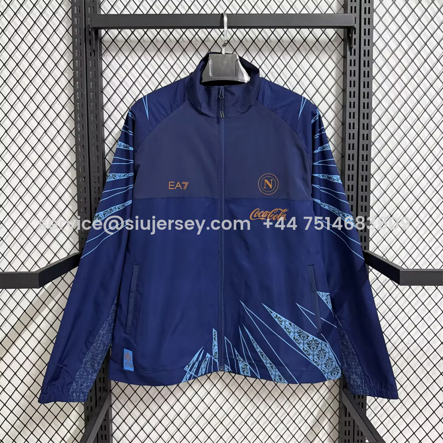 SIUjerseys-Napoli 25-26 Cocacola Windbreaker Jacket - Dark Blue