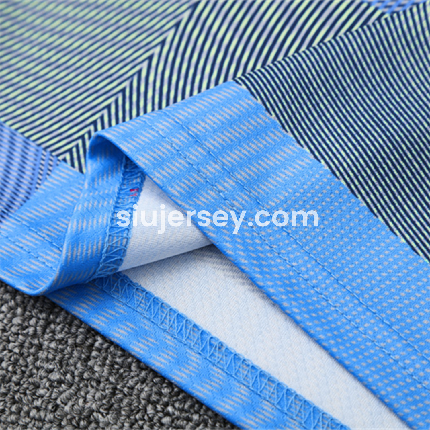 SIUjerseys-Real Madrid 25-26 Pre-Match Short-Sleeve Training Set - Blue-Gray Camouflage Top and Blue Shorts