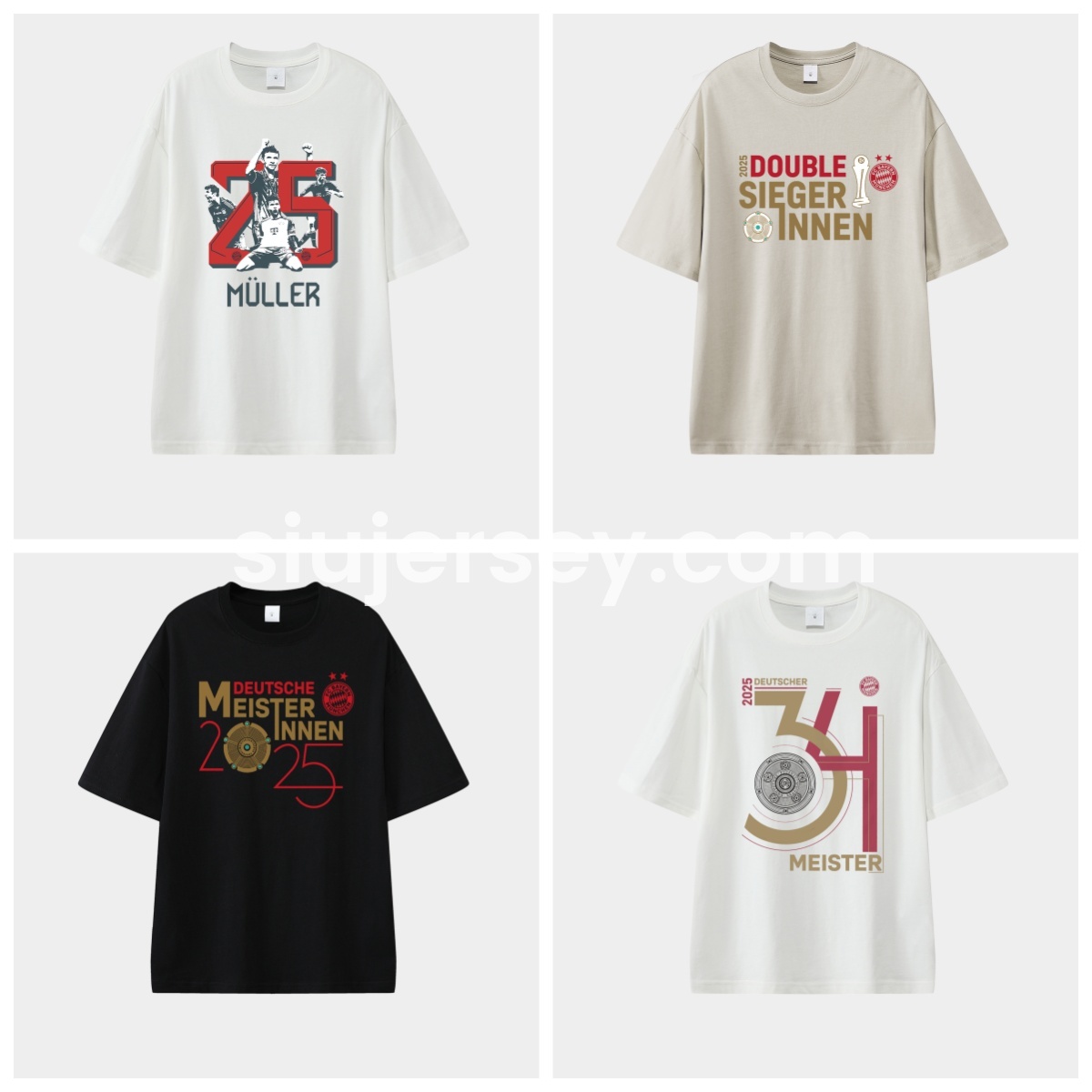 SIUjerseys-Bayern Munich Bundesliga Champions Deutscher Meister 2025 Unisex Pure Cotton T-shirt