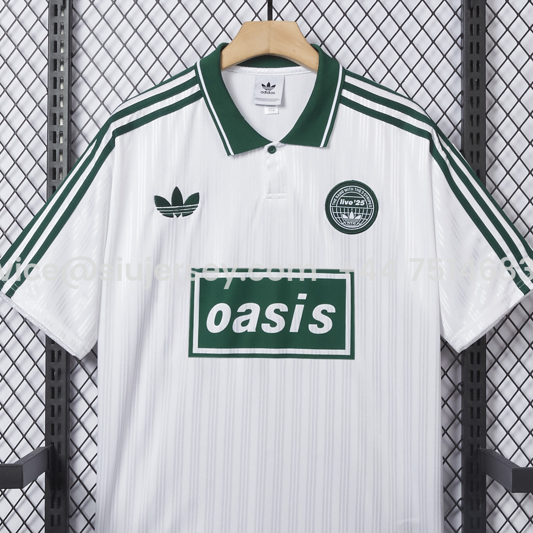 SIUjerseys-Bohemian 25-26 Oasis Originals Tour Light White Jersey With Number 25 - Fans Version