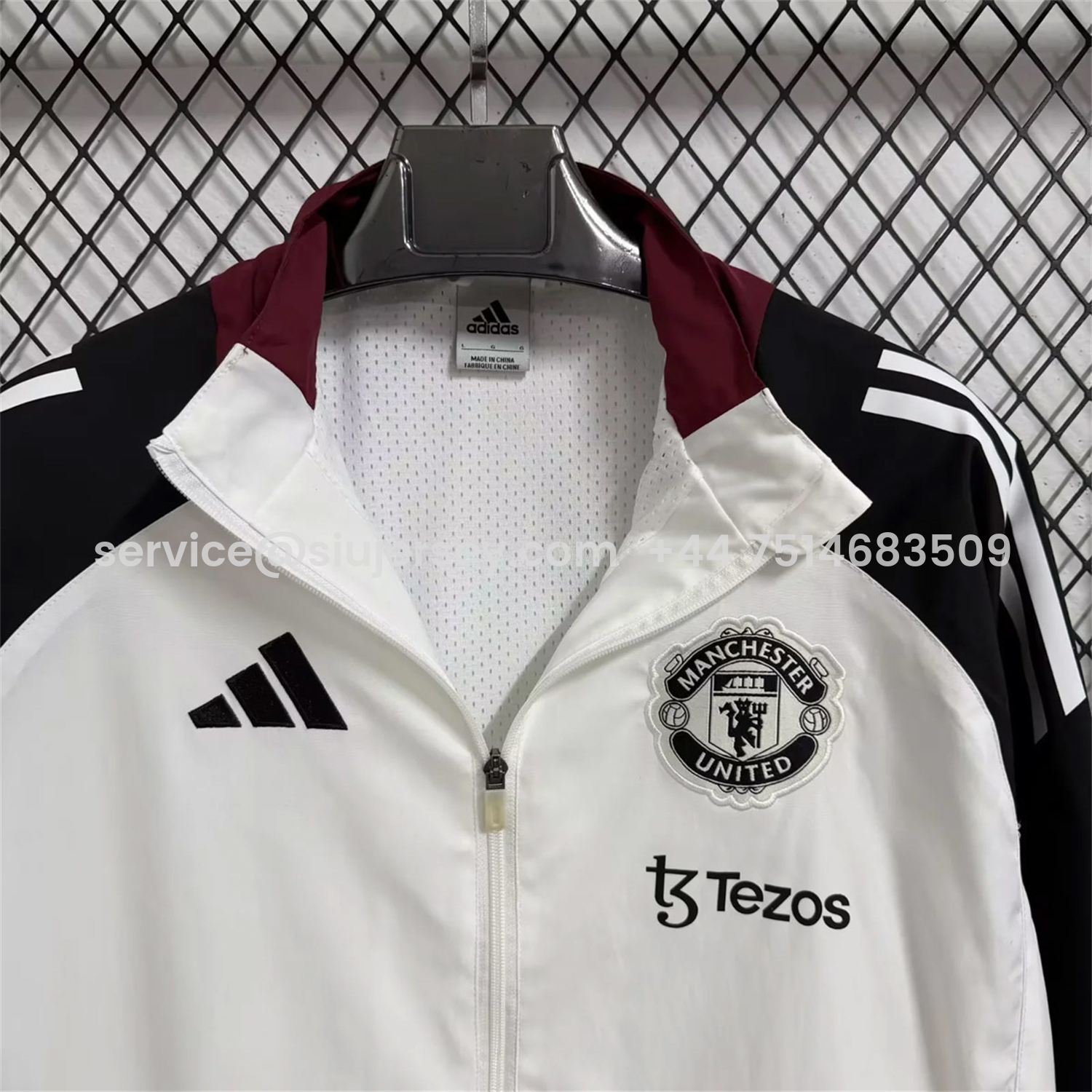 SIUjerseys-Manchester United 25-26 Training Windbreaker Jacket - White With Black