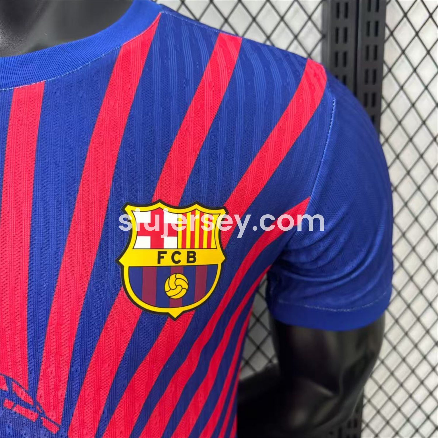 SIUjerseys-Barcelona 25-26 One Piece Red Silhouette Special Blue Jersey - Player Version