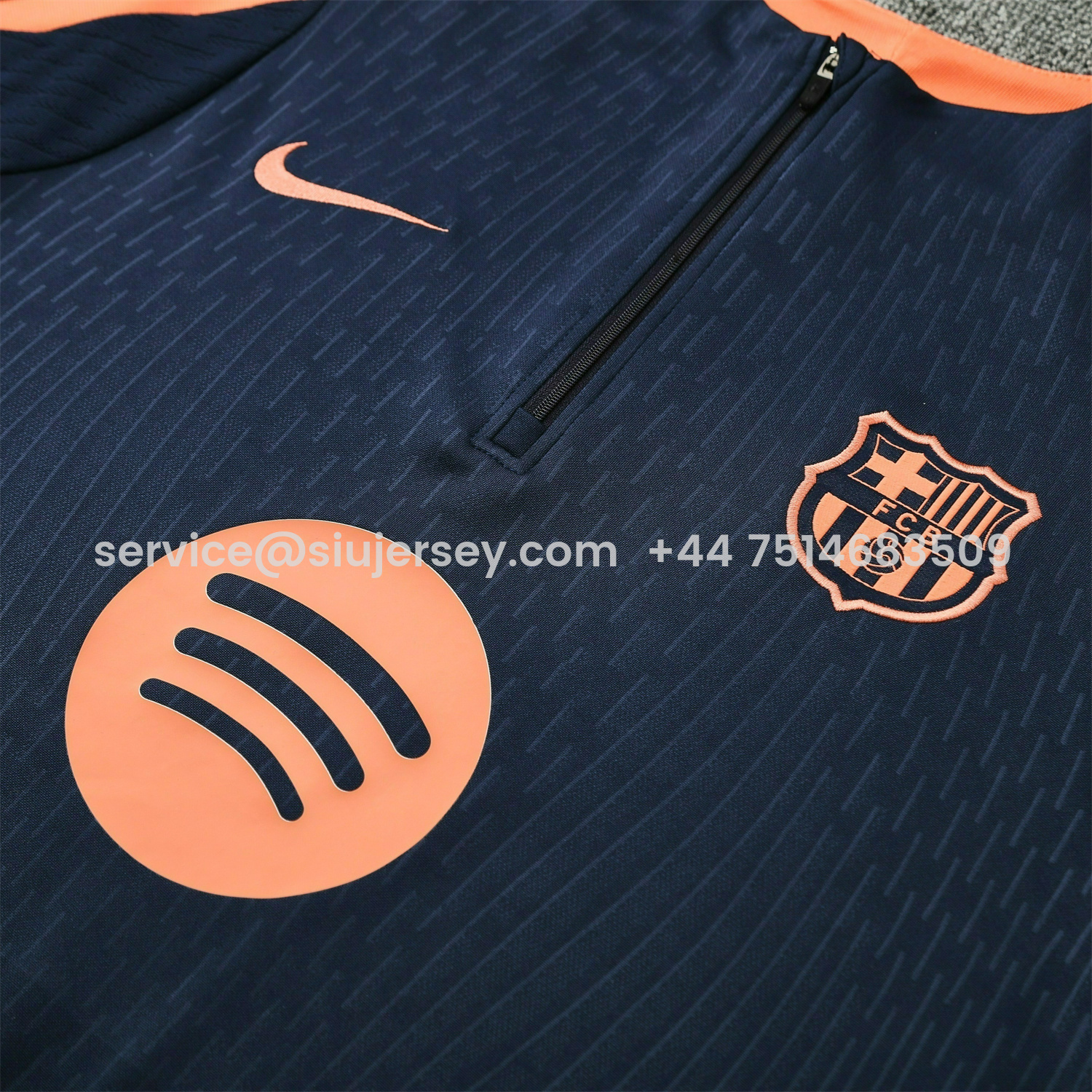 SIUjerseys-Barcelona 25-26 Long Sleeve Training Set - Deep Blue Top and Deep Blue Pants
