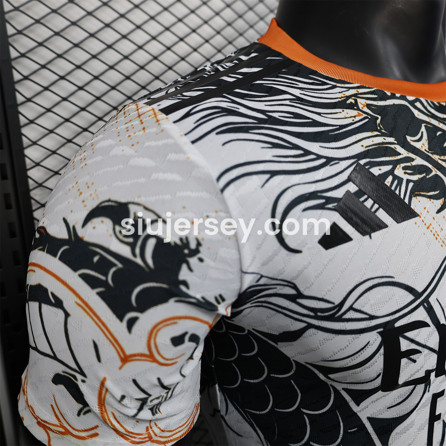 SIUjerseys-Real Madrid 24-25 Black & Orange Loong White Jersey - Player Version