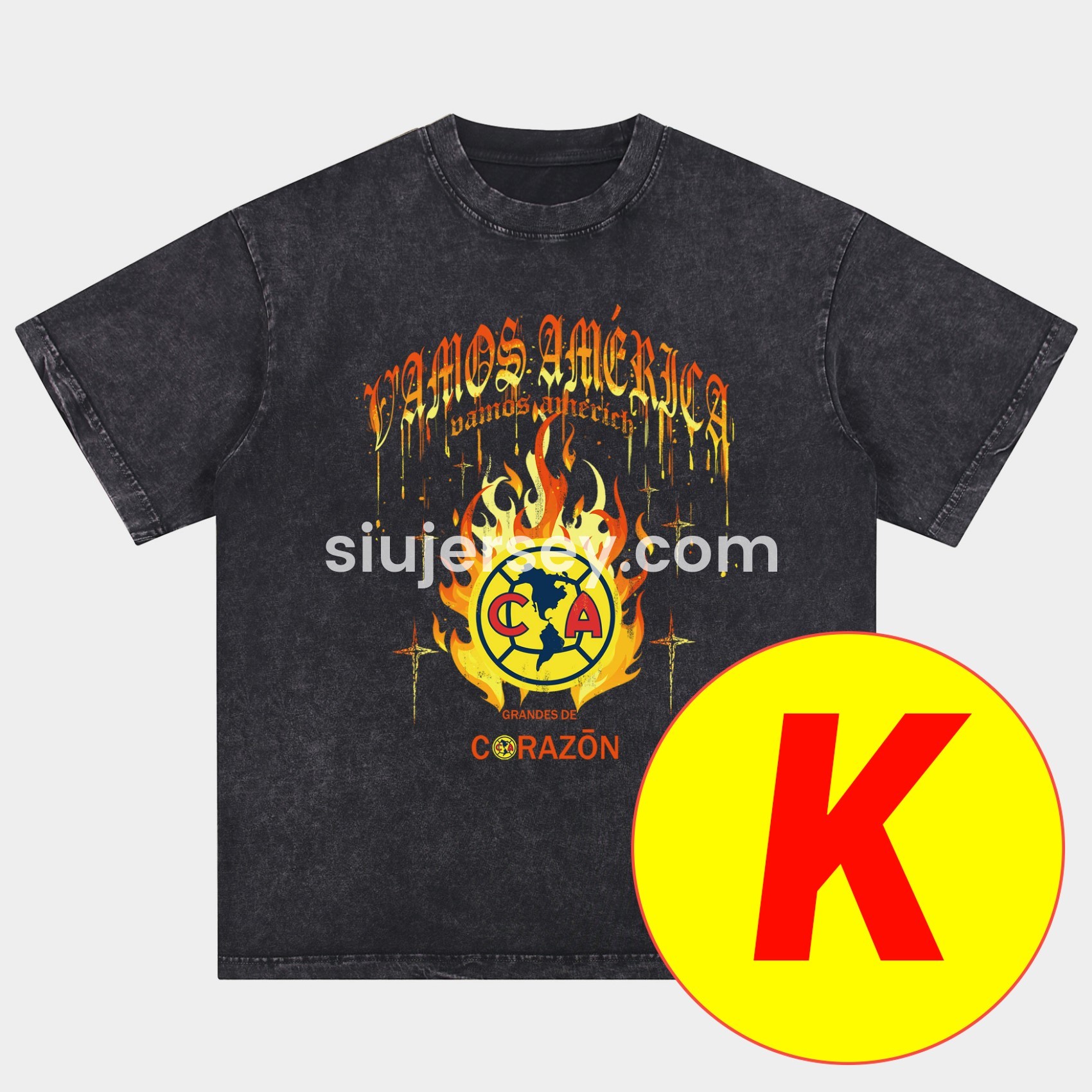 SIUjerseys-Club América Triple Championship Oversized Washed T-Shirt