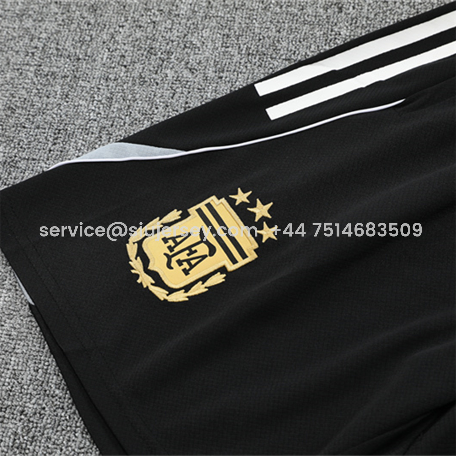 SIUjerseys-Argentina 25-26 Pre-Match Short-Sleeve Training Set - Black Top & Shorts