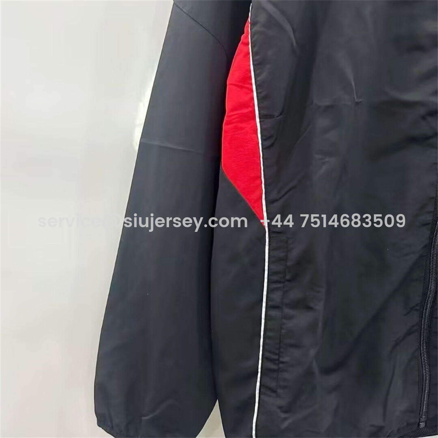 SIUjerseys-River Plate 25-26 Training Windbreaker Jacket - Black With Red