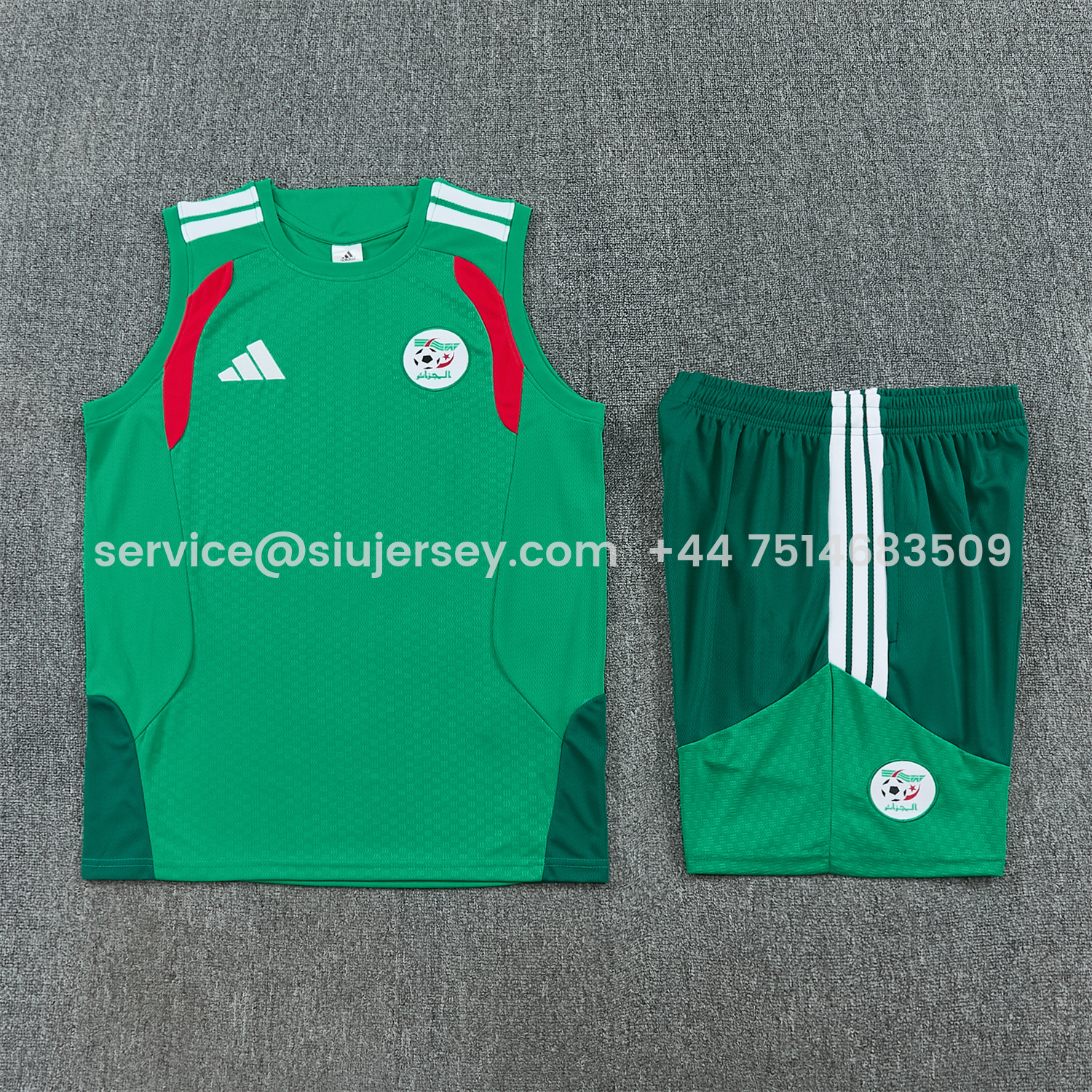 SIUjerseys-Algeria 2026 Vest Training Set - Green Vest and Shorts