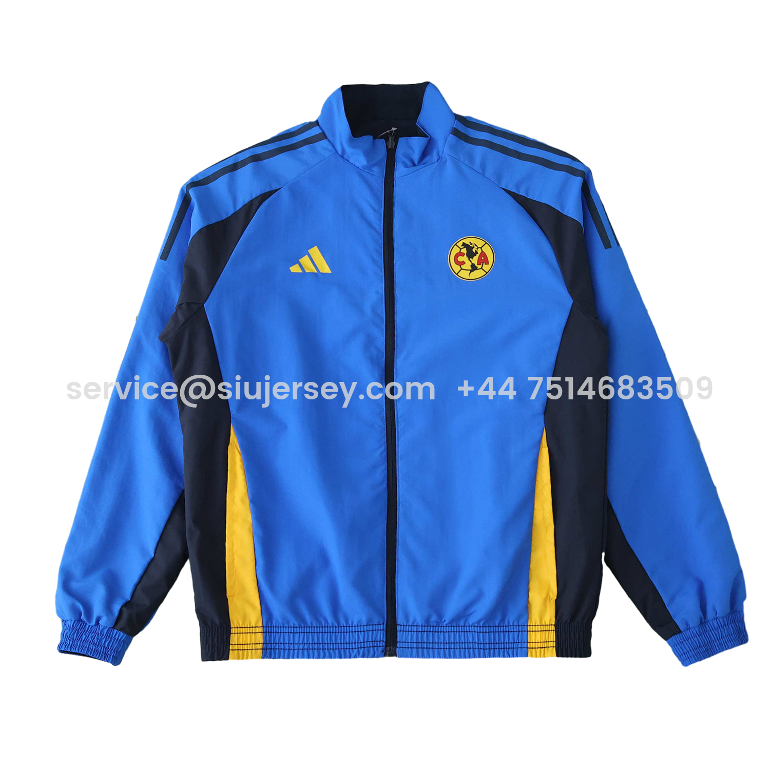 SIUjerseys-Club América 25-26 Throwback Double Sided Reversible Windbreaker - Blue & Black