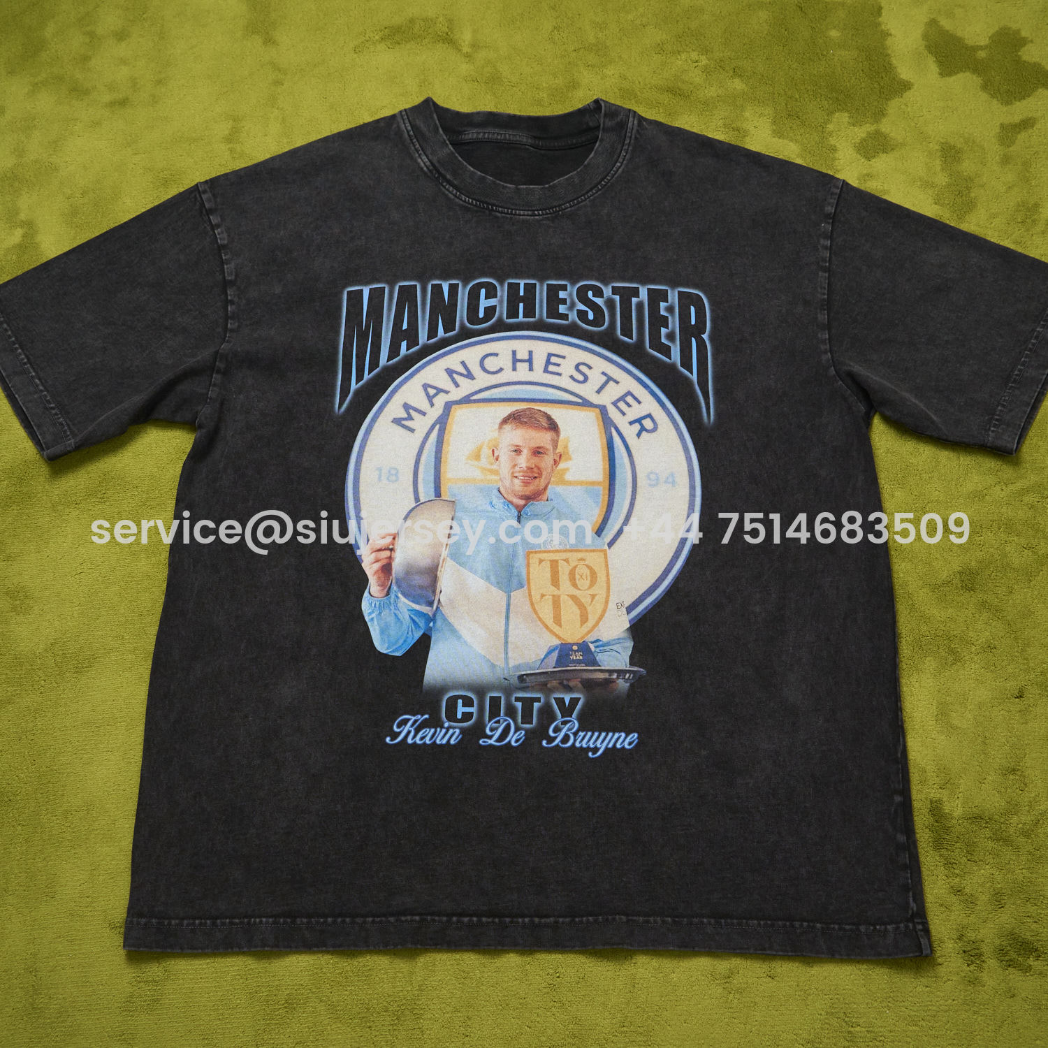 SIUjerseys-Manchester City Kevin De Bruyne Cooker Oversized Washed T-Shirt