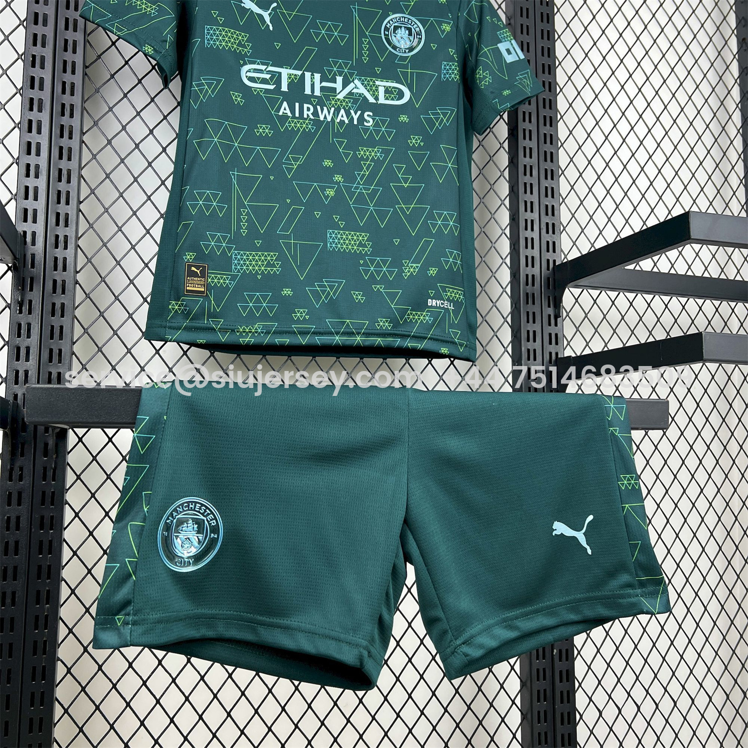 SIUjerseys-Manchester City 25-26 Fourth Green Kids Kit