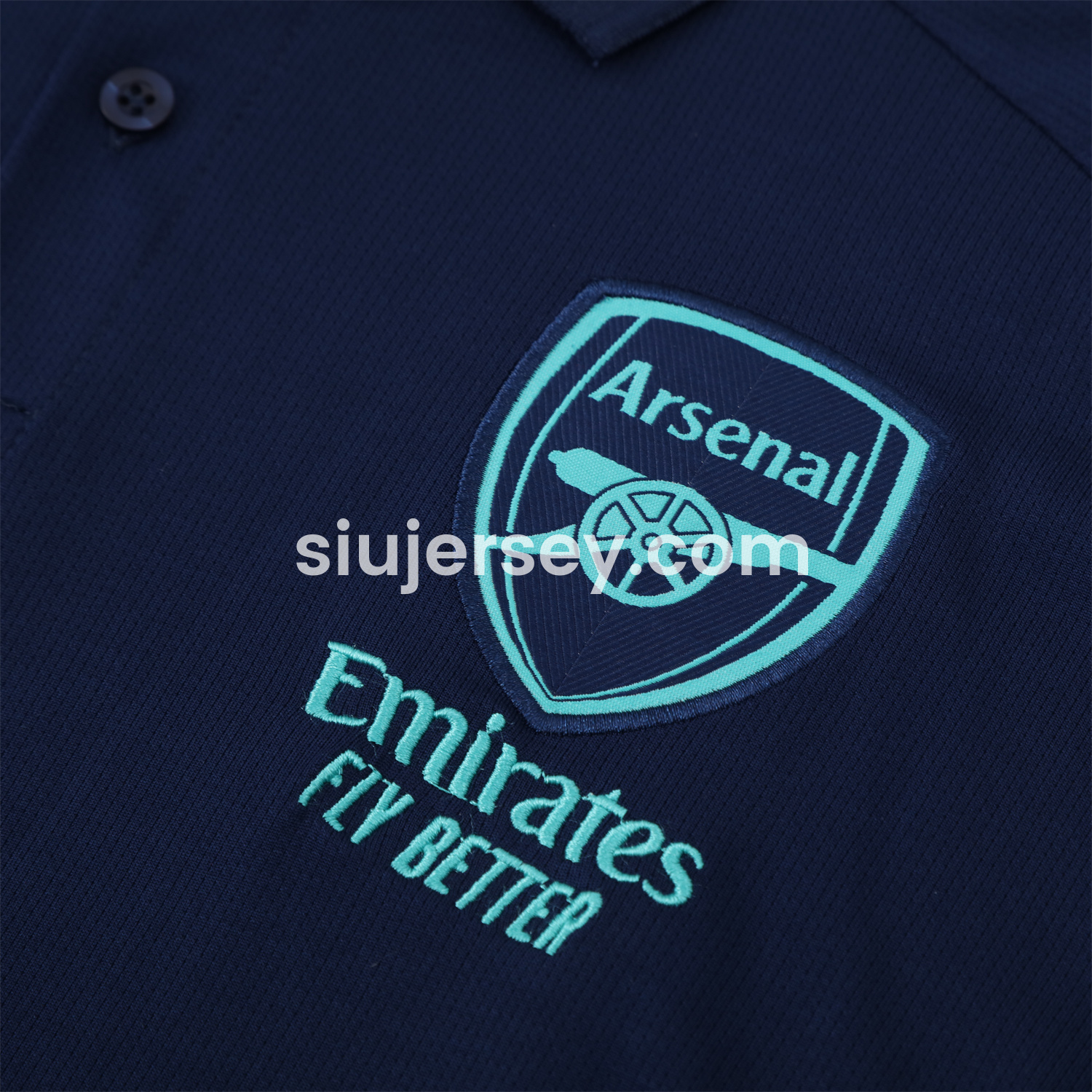 SIUjerseys-Arsenal 25-26 POLO Short-Sleeve Training Set - Deep Blue Top and Pants