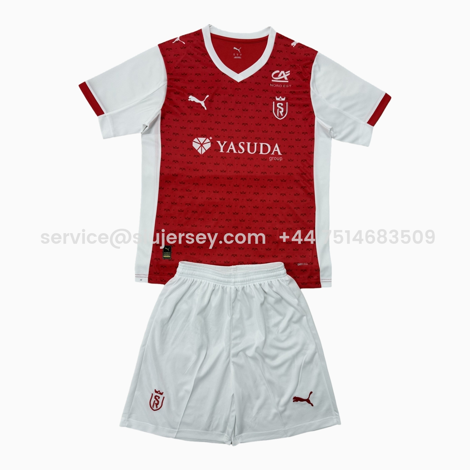SIUjerseys-Stade Reims 25-26 Home Kids Kit