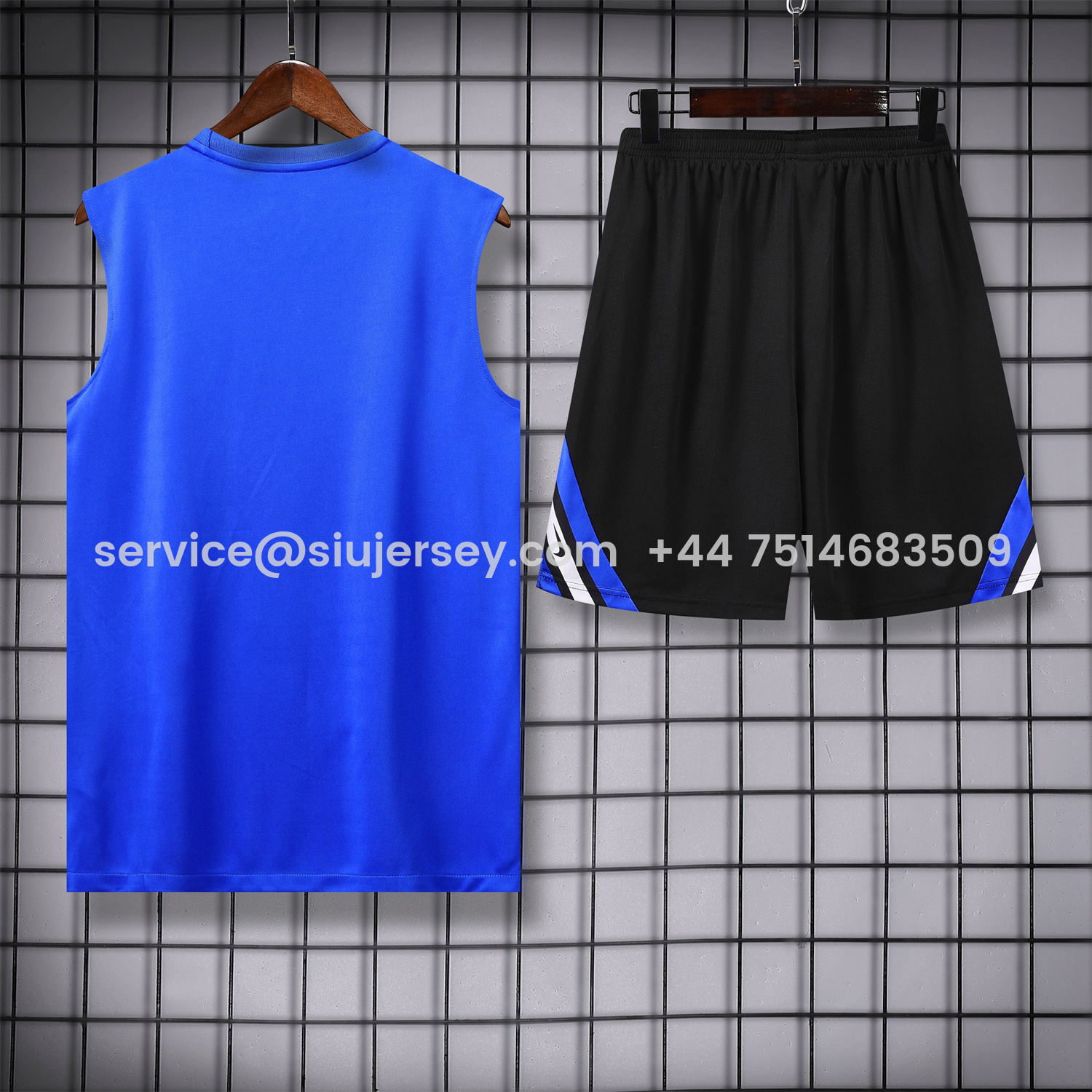 SIUjerseys-Inter Milan 25-26 Vest Training Set - Blue Vest & Black Shorts