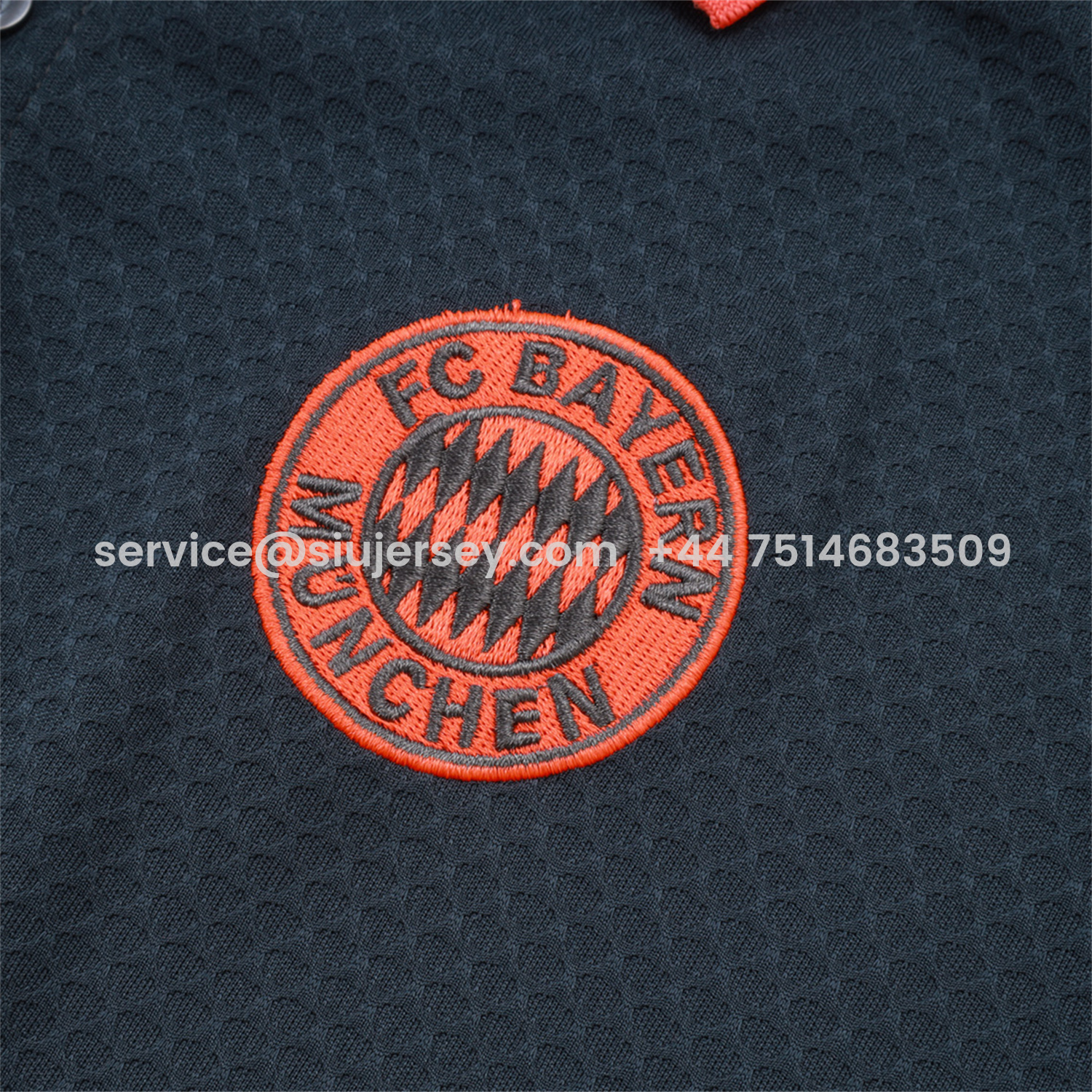 SIUjerseys-Bayern Munich 25-26 POLO Short-Sleeve Training Set - Deep Grey Top and Pants with Orange Badge
