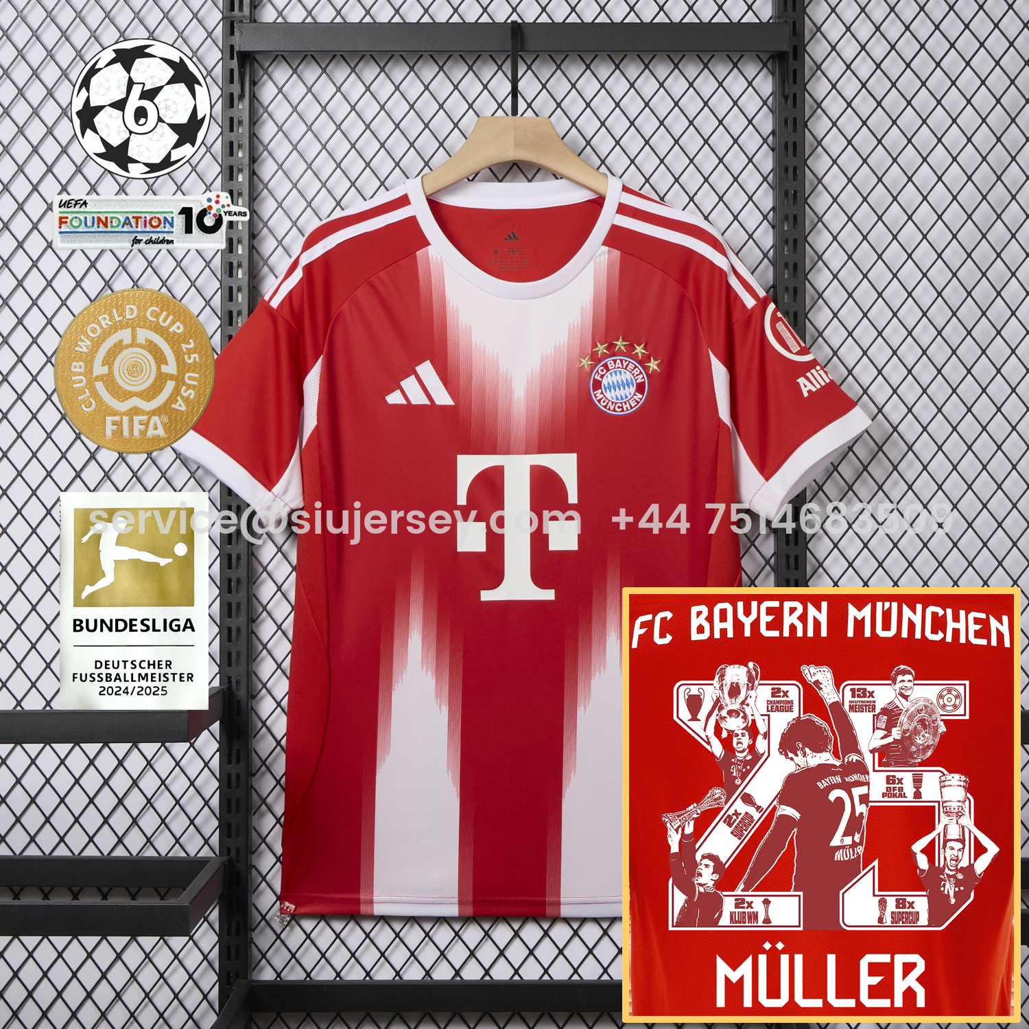 SIUjerseys-Bayern Munich 25-26 Home Müller Limited Edition Jersey - Fans Version