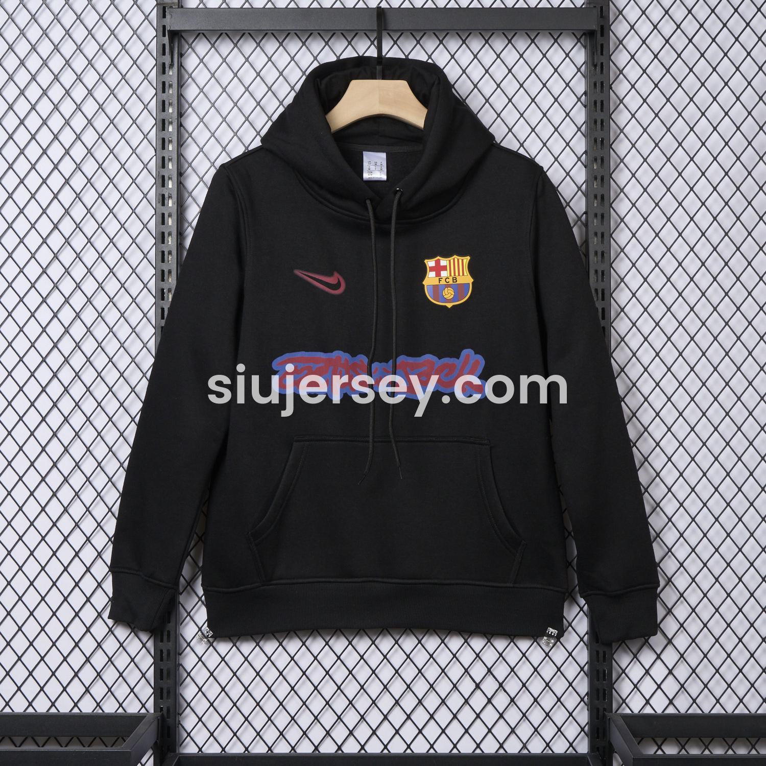 SIUjerseys-Barcelona x Travis Scott Black Unisex Pullover Hoodie