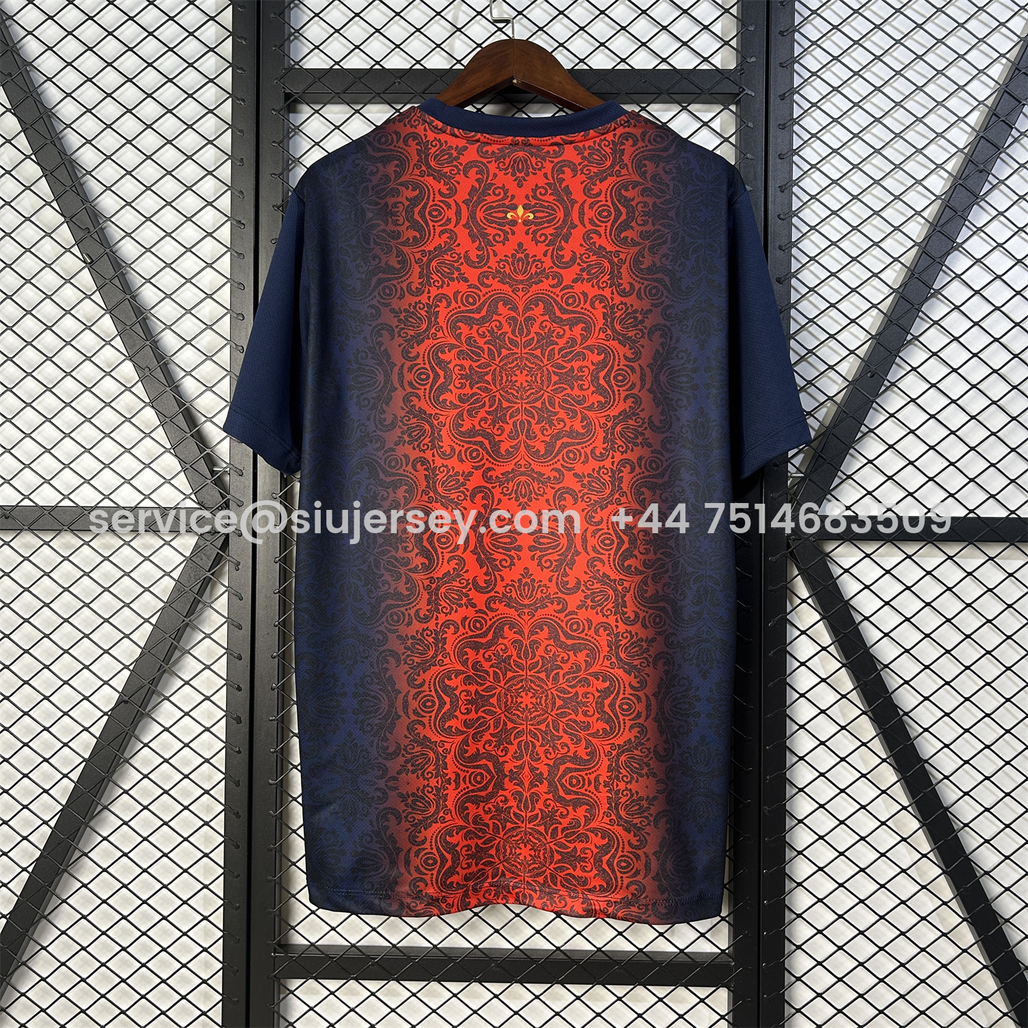 SIUjerseys-Paris Saint-Germain PSG 25-26 Champions League Commemorative Edition Red Blue Flower Pattern T-shirts