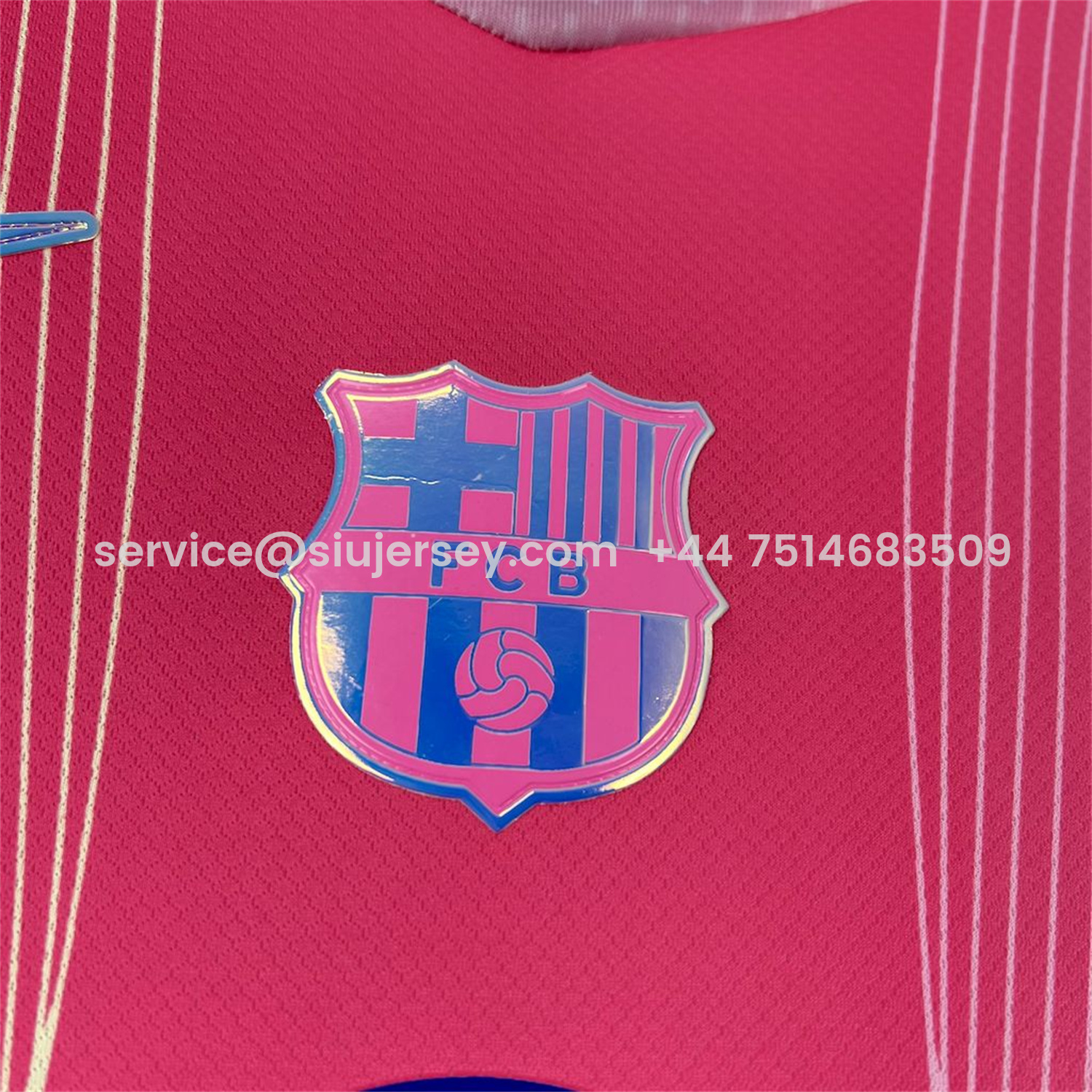SIUjerseys-Barcelona 25-26 T90 White Lines Pink Gradient Special Jersey - Fans Version