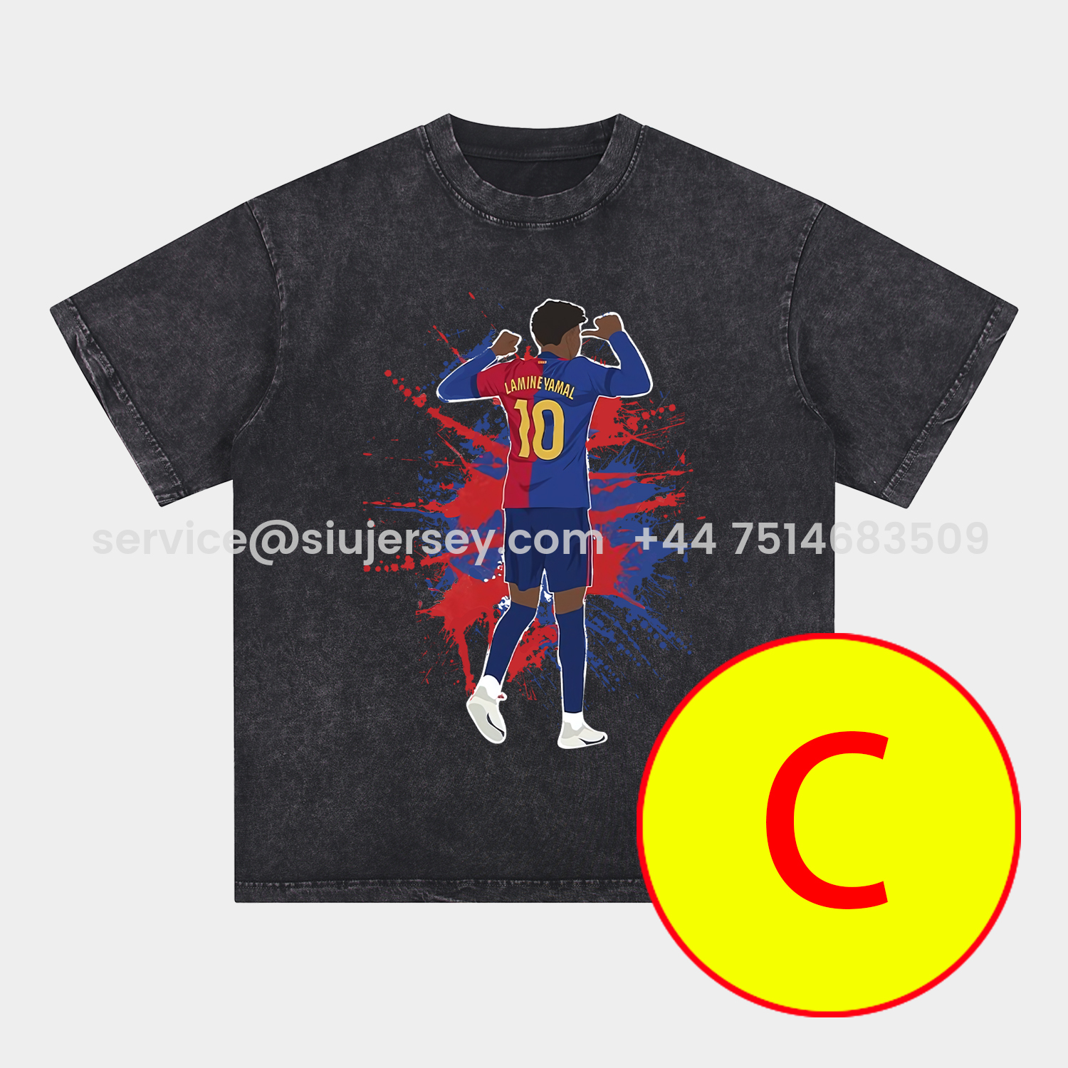 SIUjerseys-LAMINE YAMAL - Barcelona No. 10 Legend Continues 2025 Oversized Washed T-Shirt