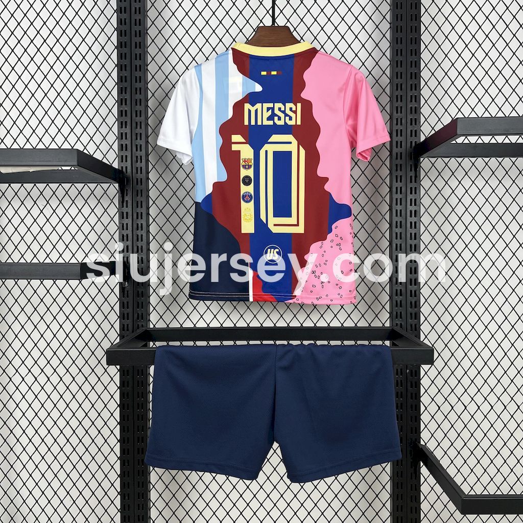 SIUjerseys-Messi Career Commemorative Kids Kit with Messi #10 - Barcelona Argentina Paris Saint-Germain PSG INT M.A.M
