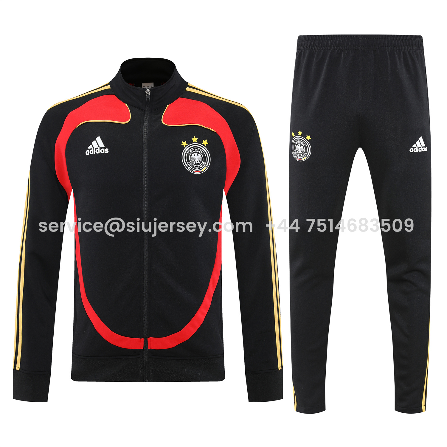 SIUjerseys-Germany 25-26 Jacket Training Tracksuit - Black Jackets & Black Pants