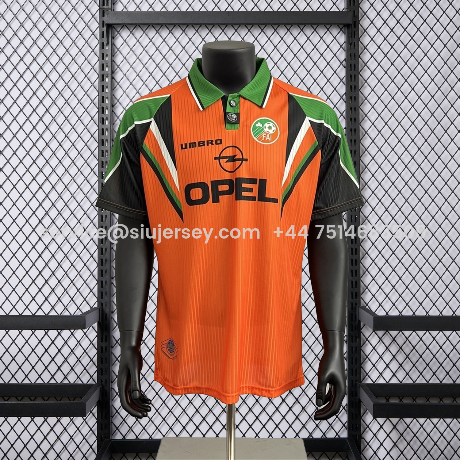 SIUjerseys-Retro Ireland 1996-97 Away Orange Jersey