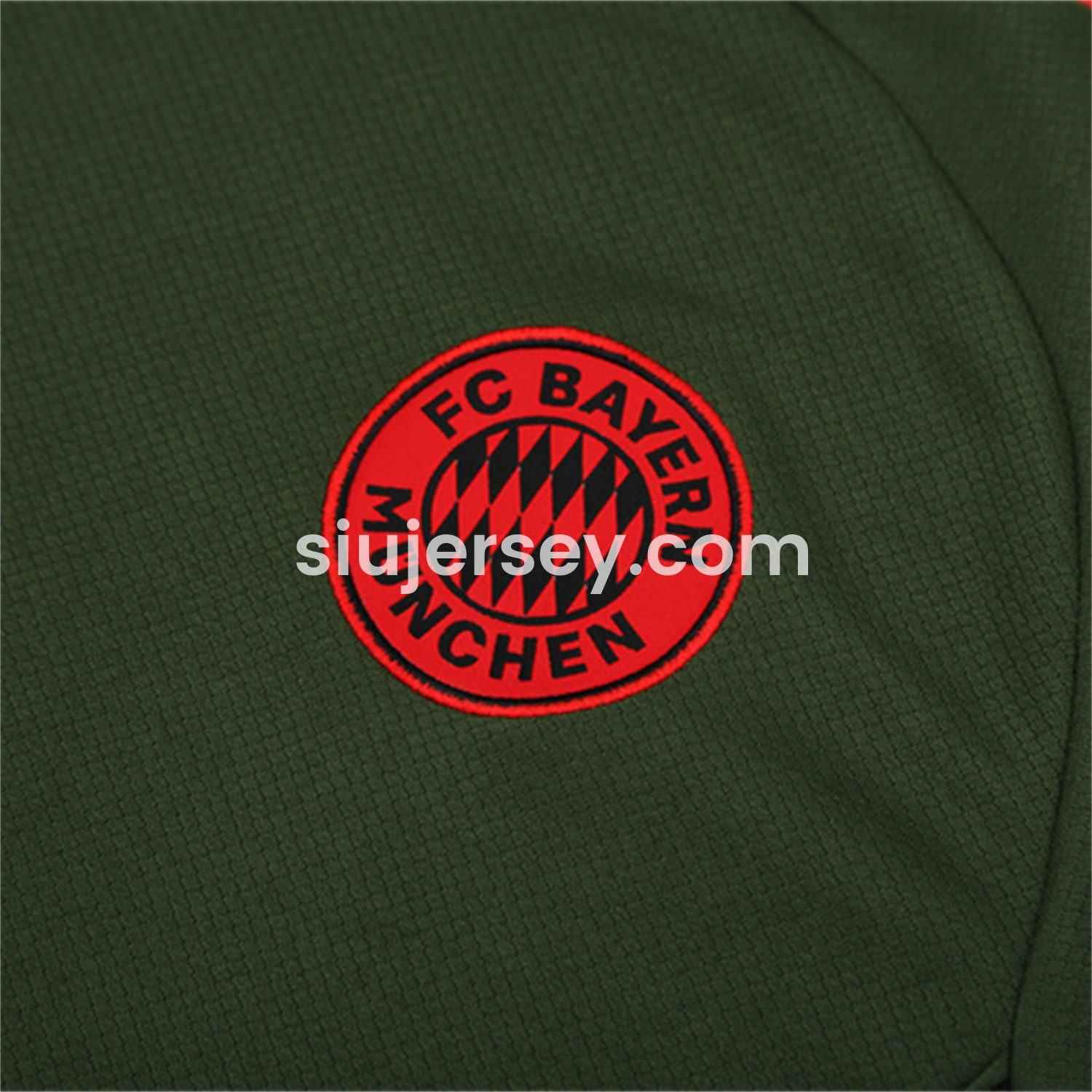 SIUjerseys-Bayern Munich 25-26 Kids Short-Sleeve Training Set - Green Top & Black shorts