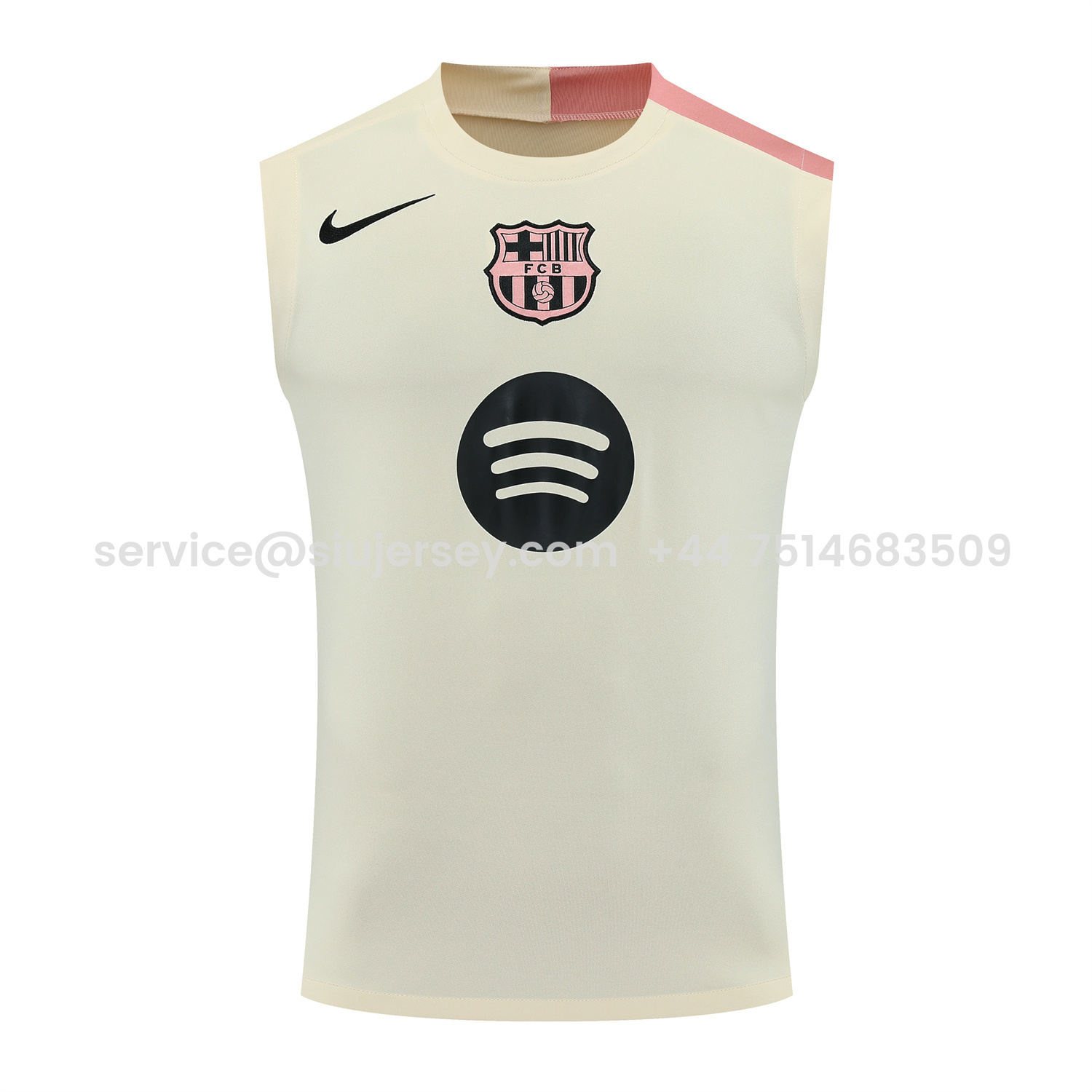 SIUjerseys-Barcelona 25-26 Vest Training Set - Cream Vest & Deep Blue Shorts