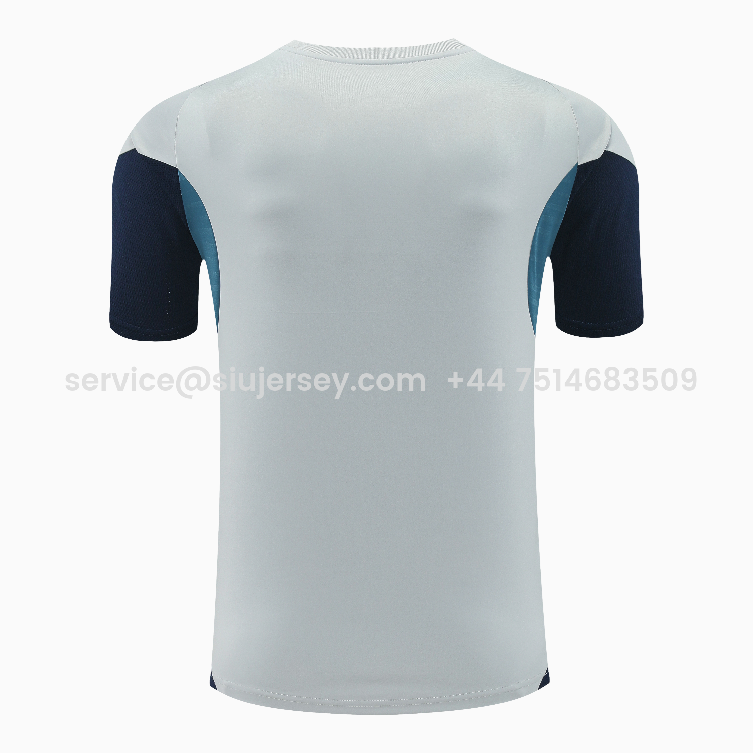 SIUjerseys-Arsenal 25-26 Short-Sleeve Training Set - Grey Top & Deep Blue Shorts