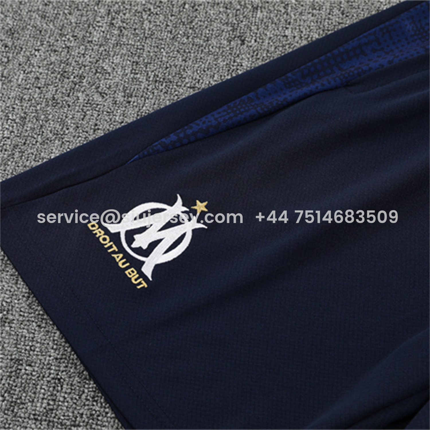 SIUjerseys-Marseille 25-26 Kids Short-Sleeve Training Set - Nattierblue Top & Deep Blue Pants