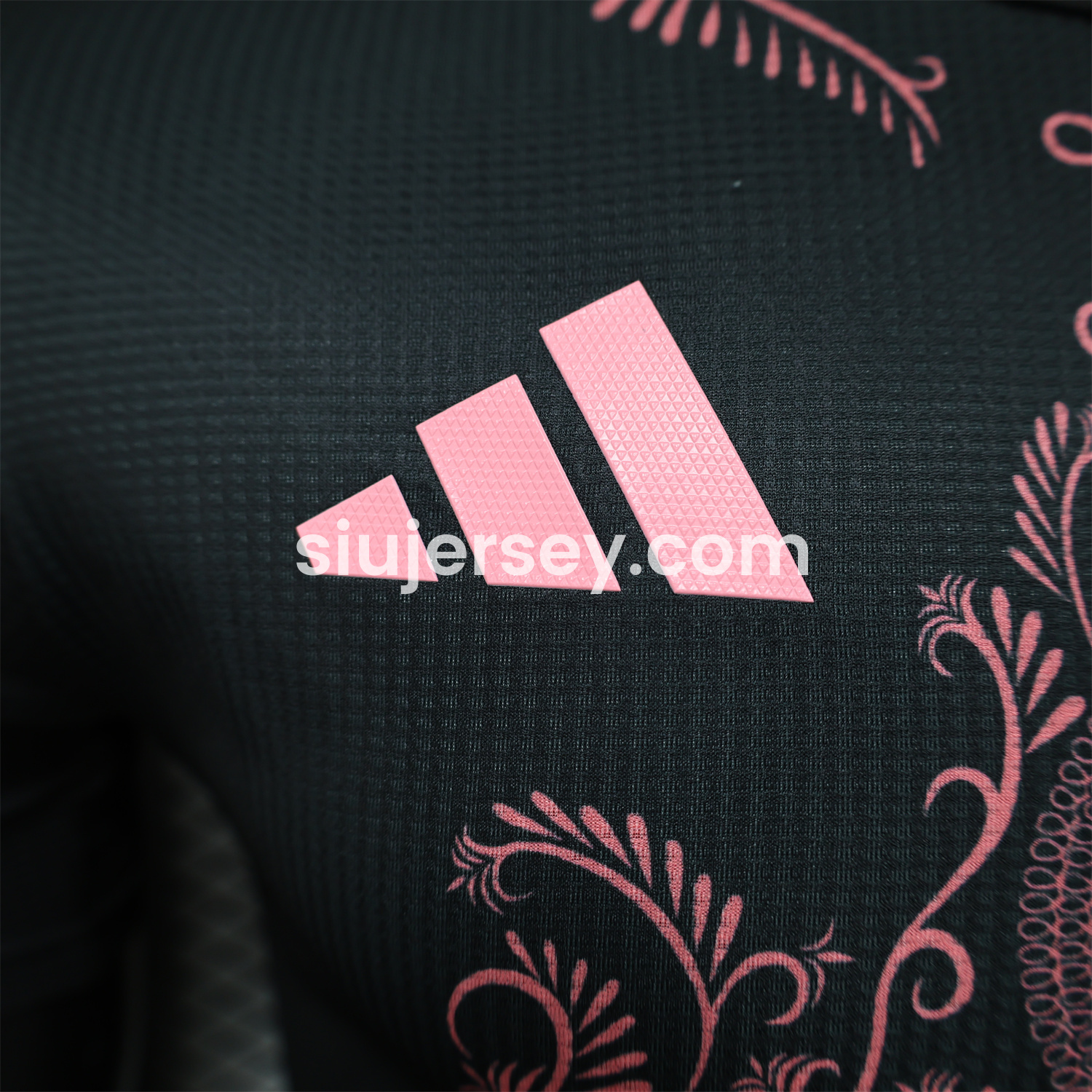 SIUjerseys-Algeria 25-26 Pure Black Jersey with Pink Pattern - Player Version